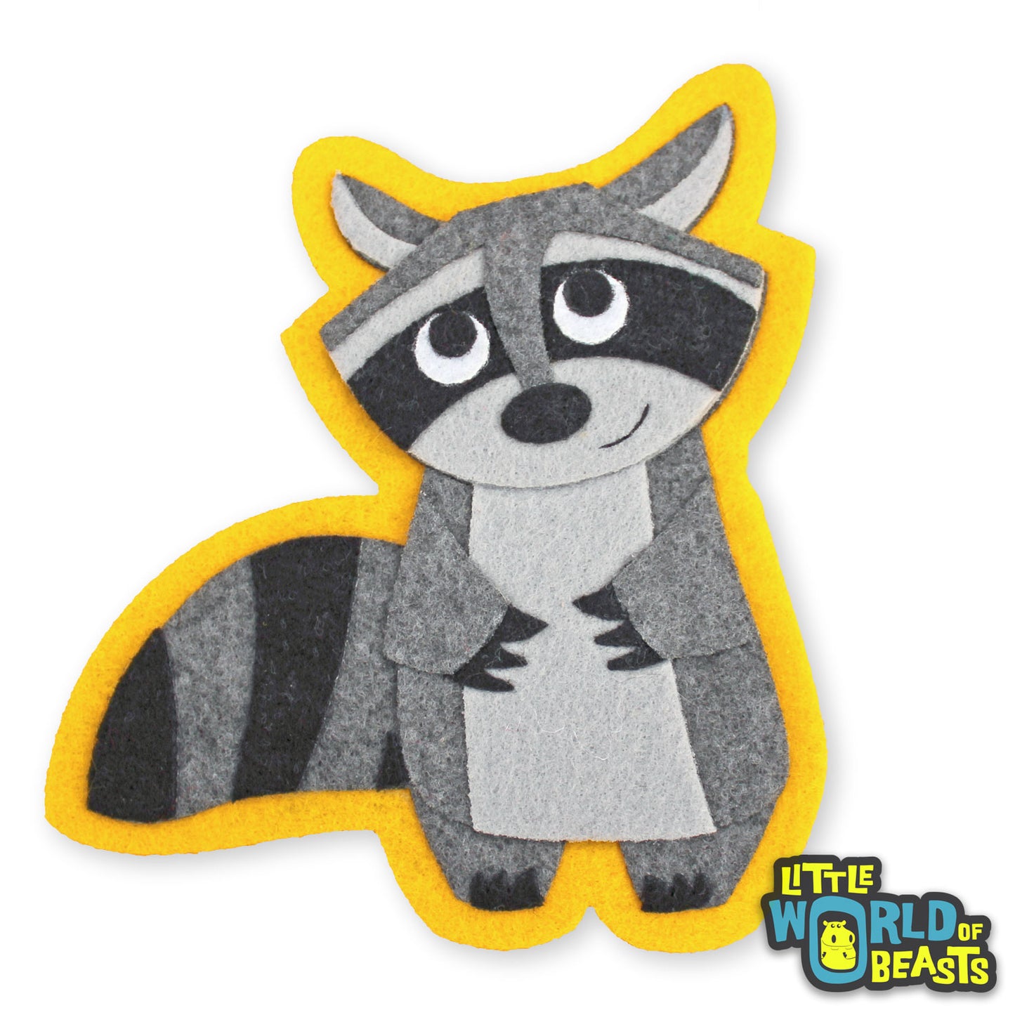 Matilda the Raccoon Patch - Iron On or Sew On Felt Applique - Little World of Beasts