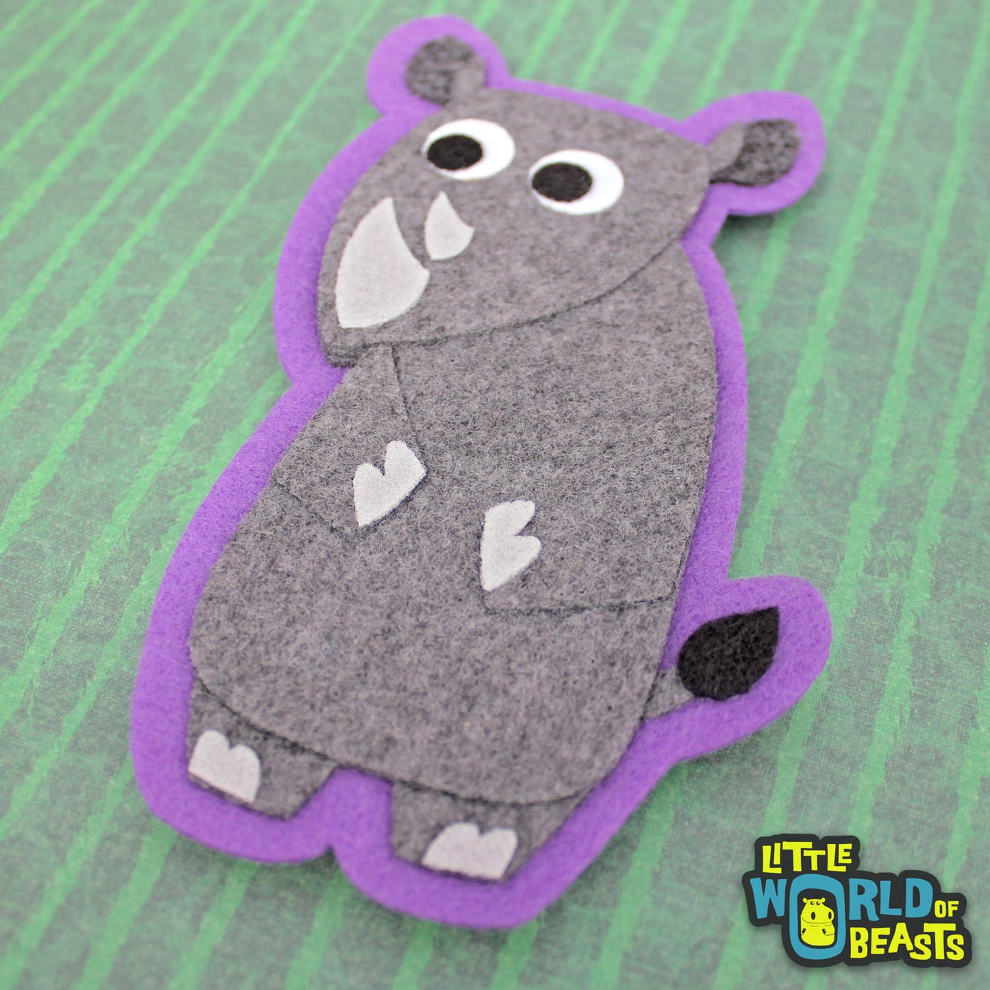 Rhino - Handmade Felt Animal Applique
