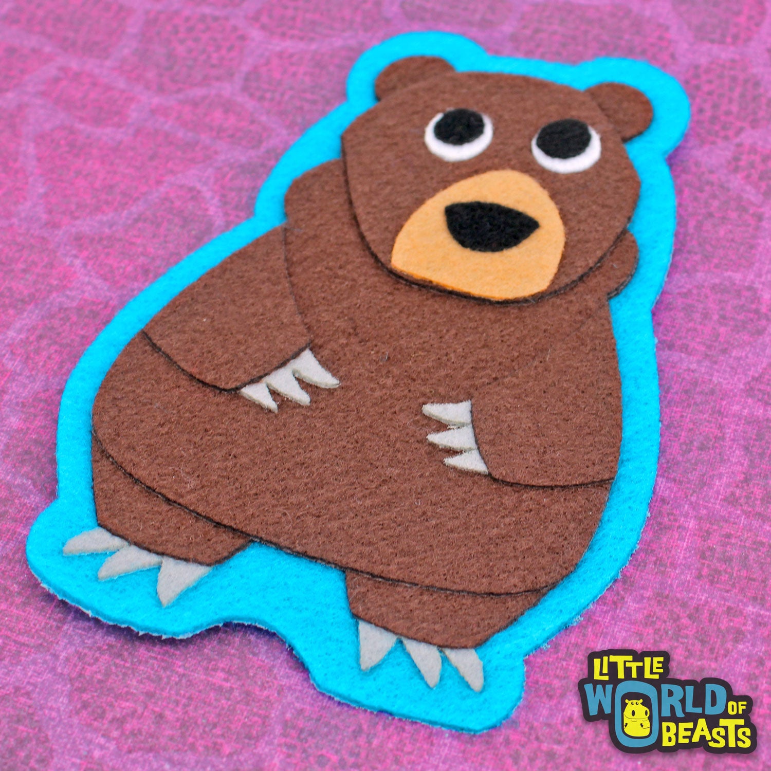 Felt Bear - Sew on or Iron on Patch - Little World of Beasts