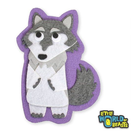 Hugo the Wolf - Felt Animal Sew On or Iron On Patch - Little World of Beasts