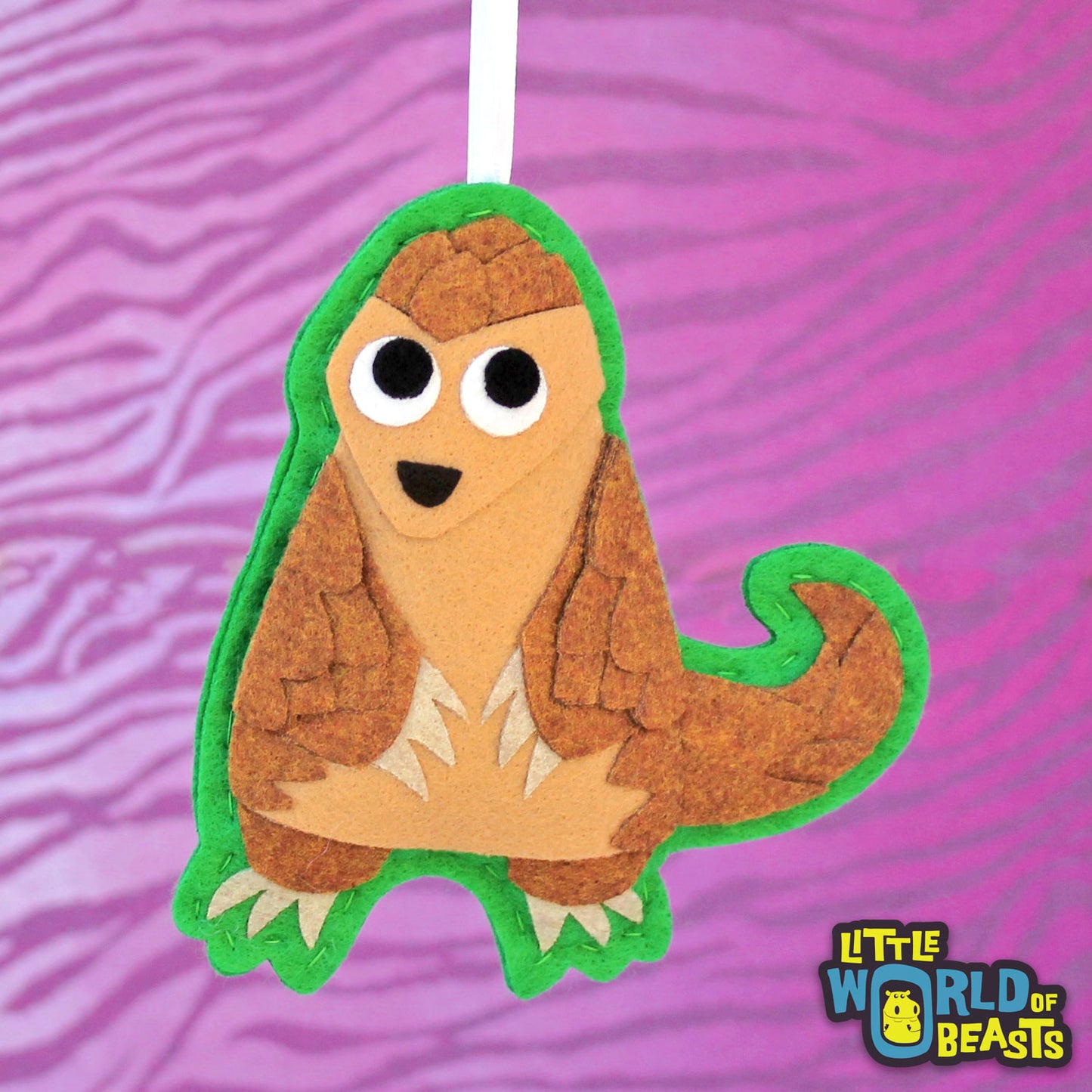Customizable Handmade Felt Christmas Ornament - Pangolin