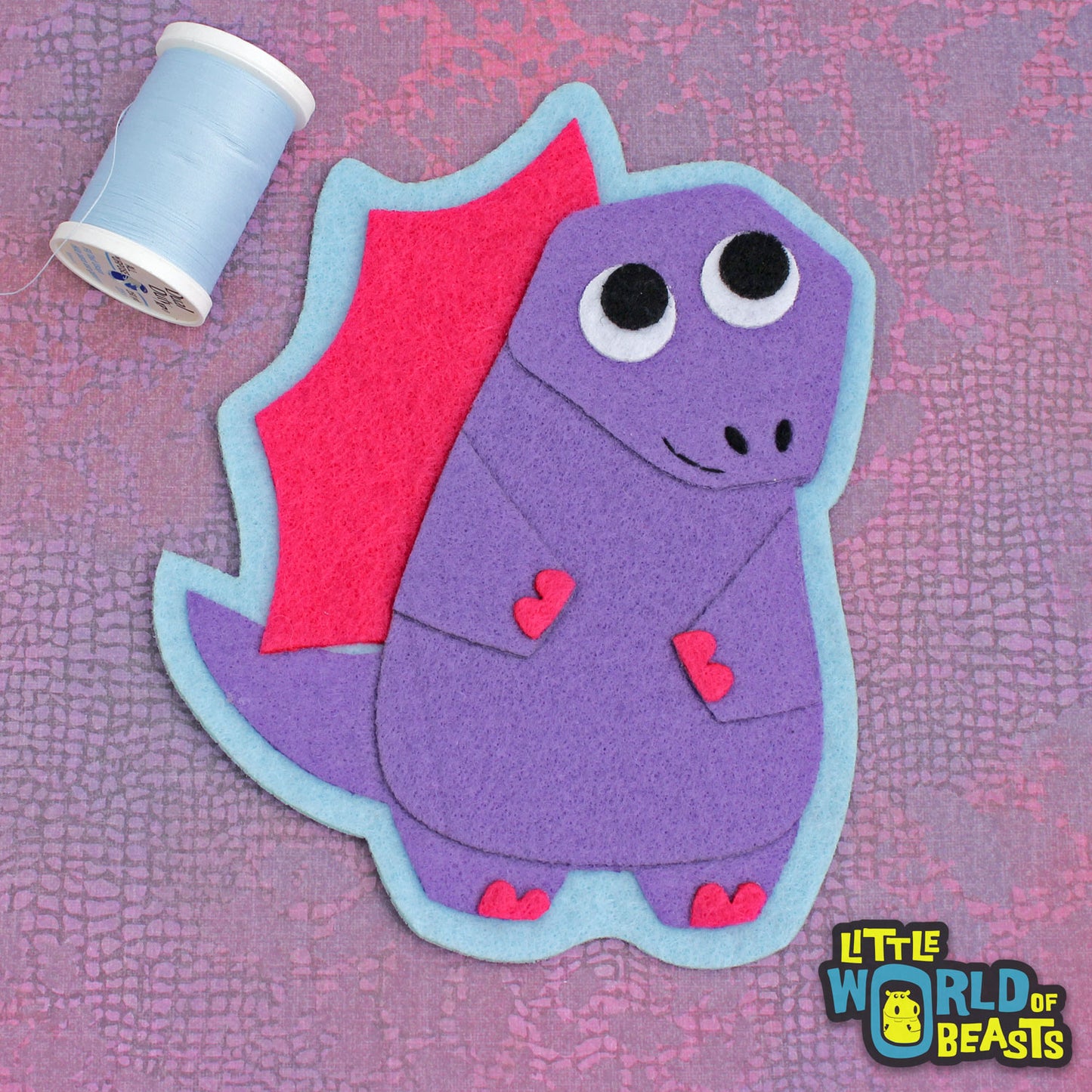 Little World of Beasts - Felt Dinosaur - Patch