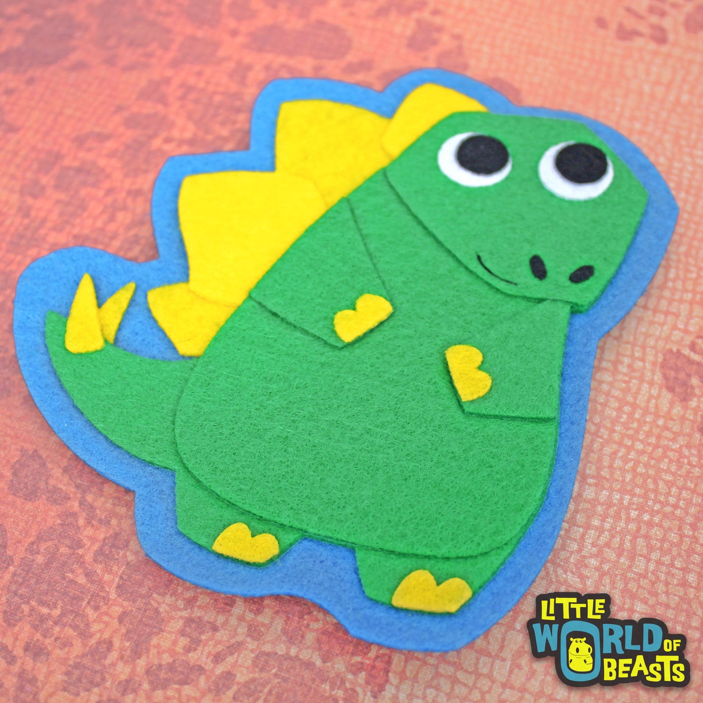 Handmade Felt Dinosaur - Patch - Sew On or Iron On