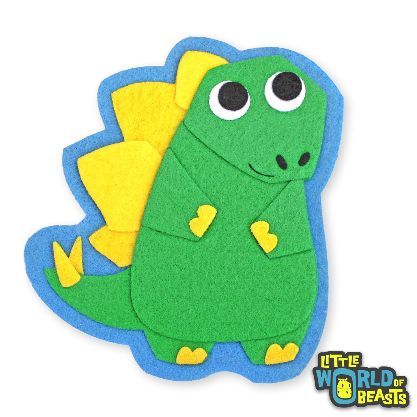 Duncan the Stegosaurus - Felt Applique - Dinosaur - Sew On or Iron On Patch