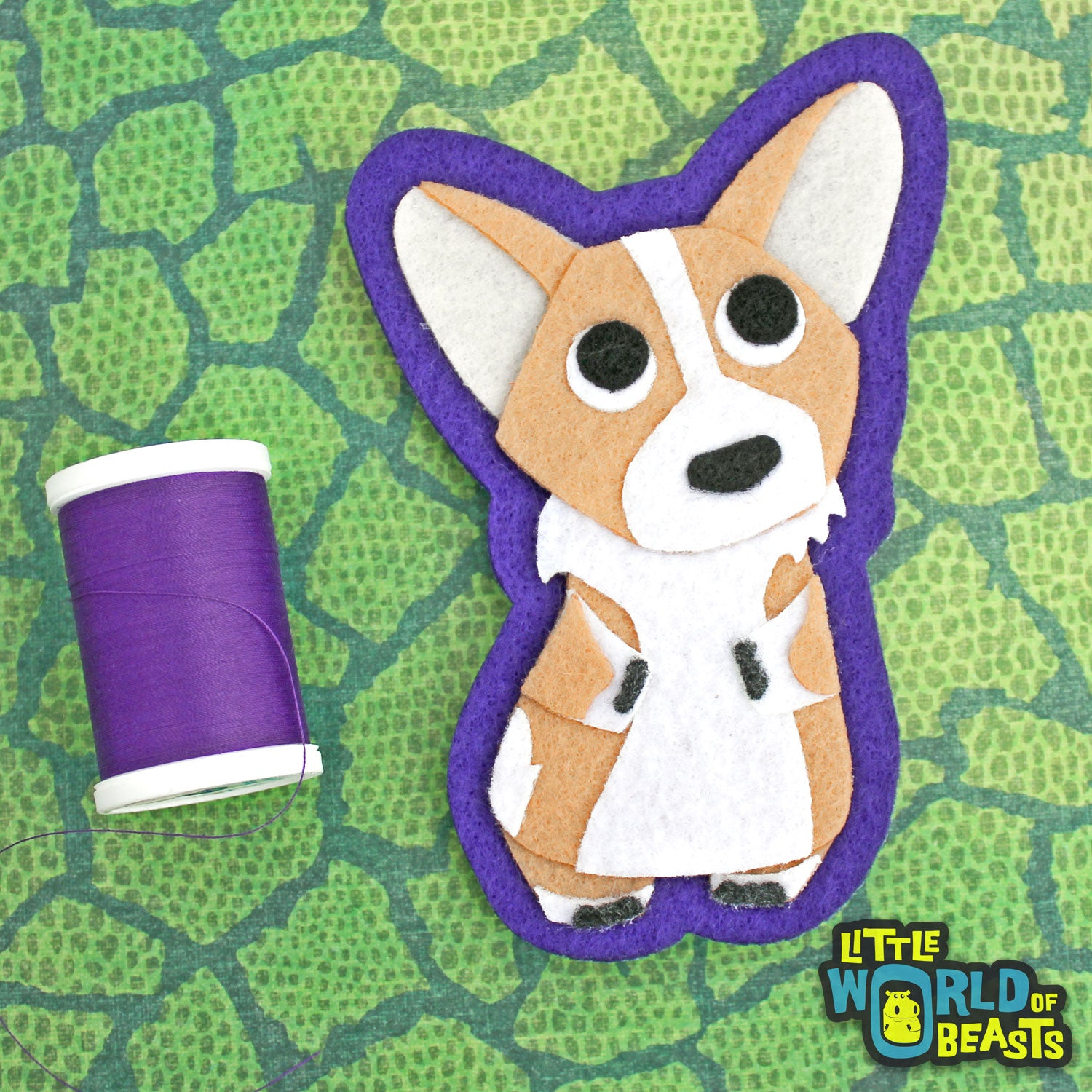Corgi - Iron On Patch - Sew on Patch - Felt Dog Applique