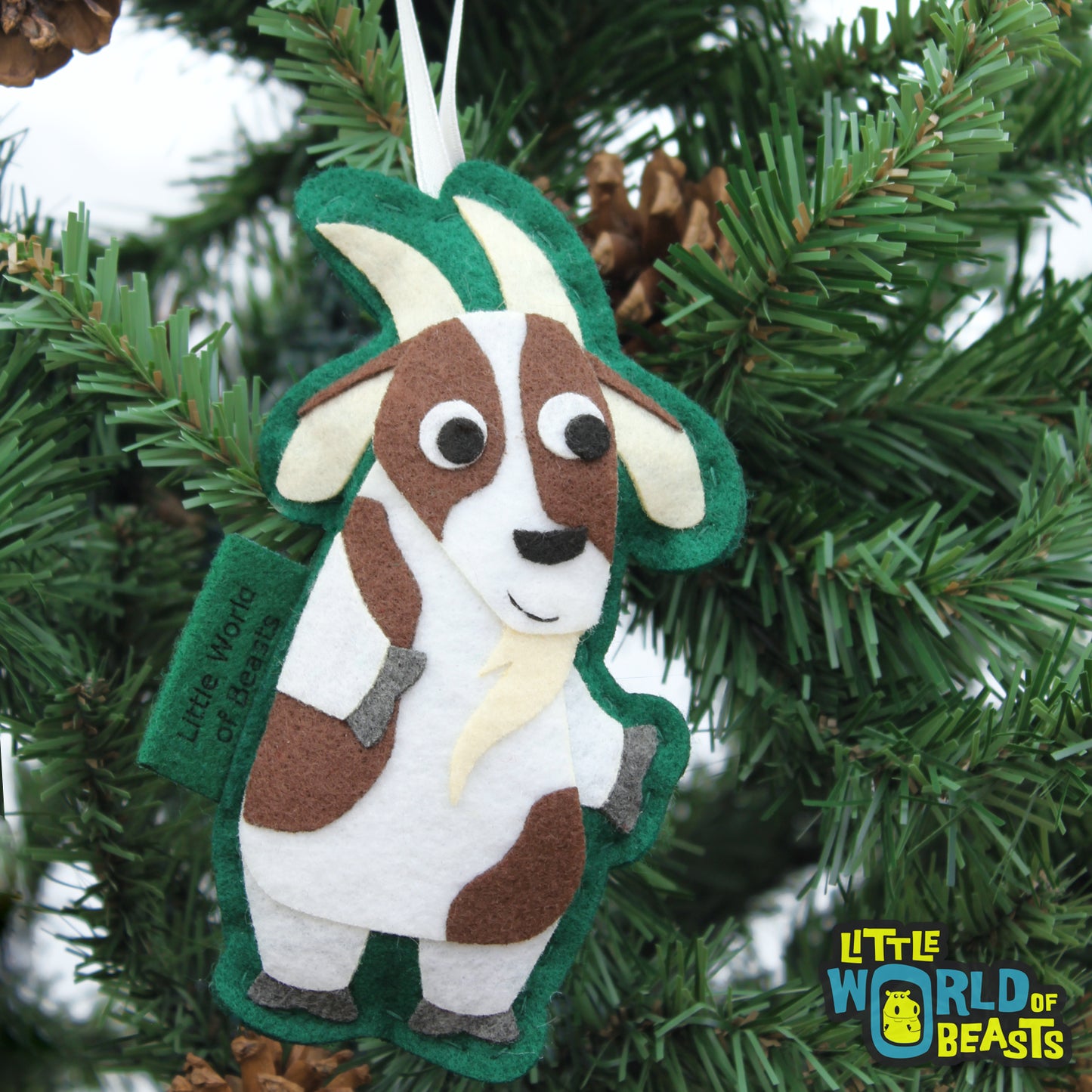 Goat - Felt Farm Animal Ornament 