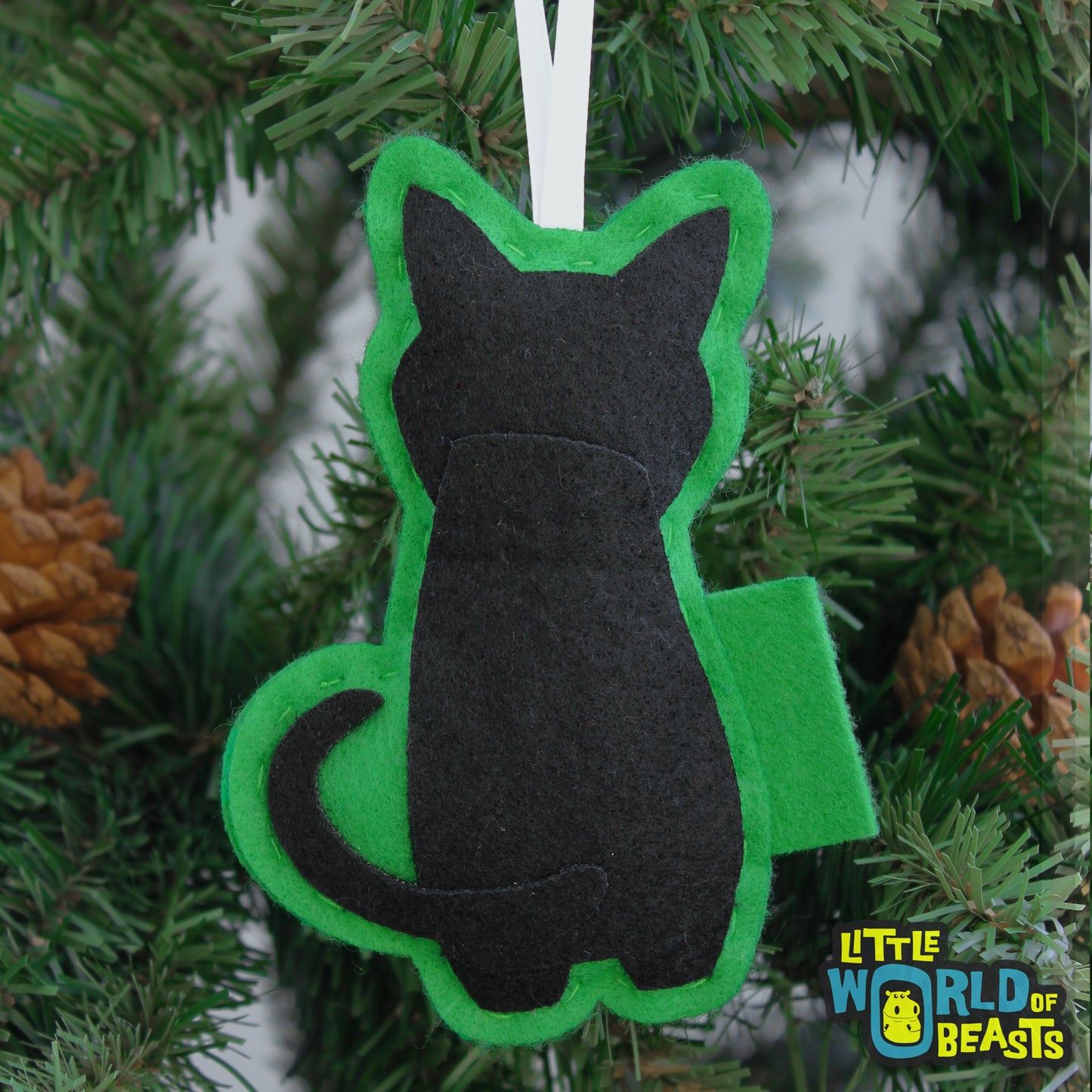 Felt Christmas  Ornament - Black Cat