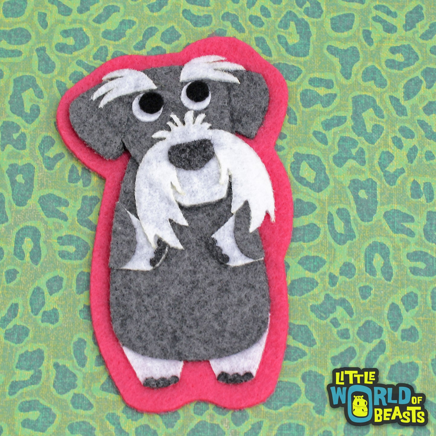 Giles the Schnauzer Patch - Sew On or Iron On Felt Dog Applique