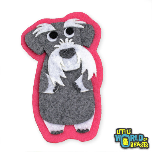 Giles the Schnauzer Patch - Sew On or Iron On Felt Dog Applique