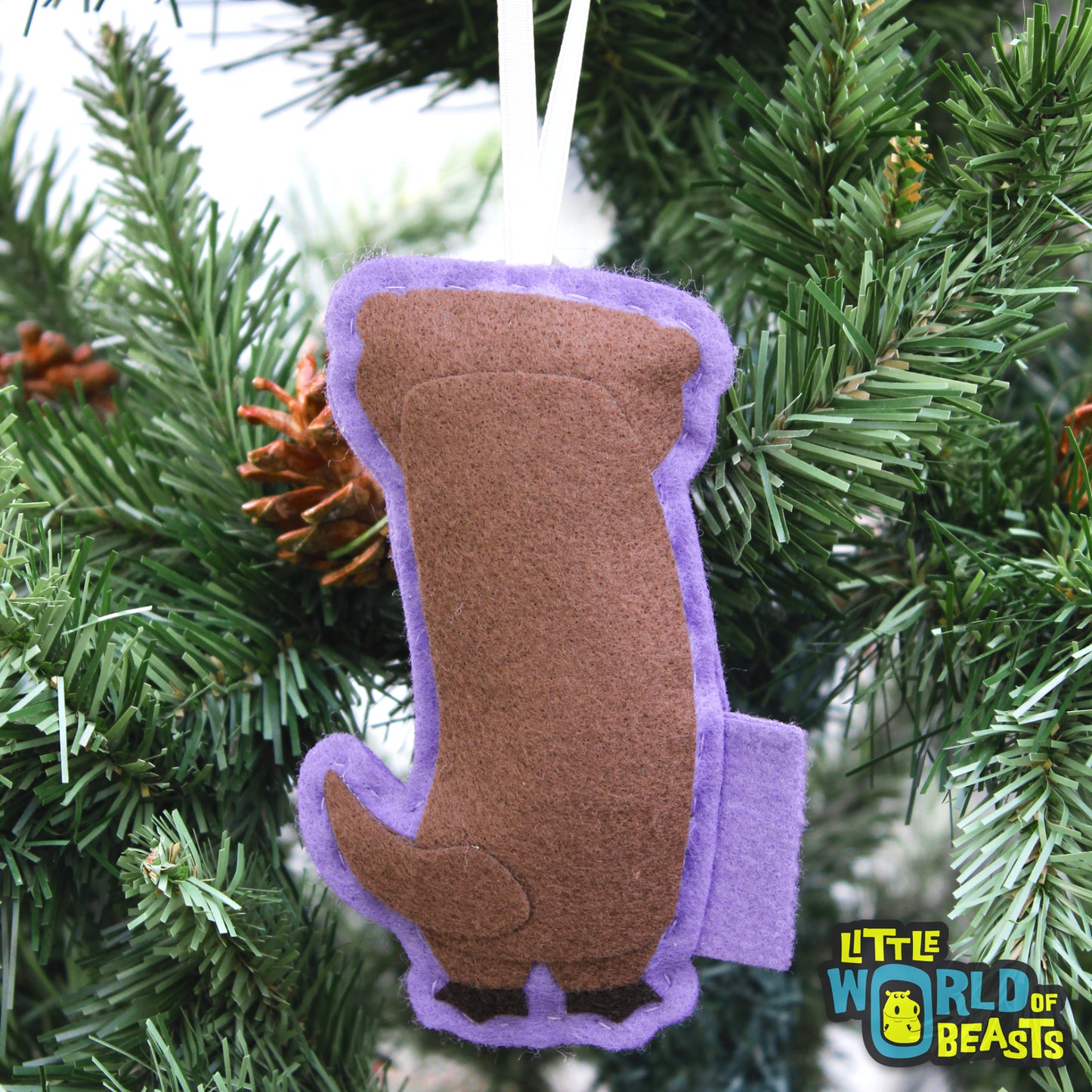 Felt River Otter Ornament