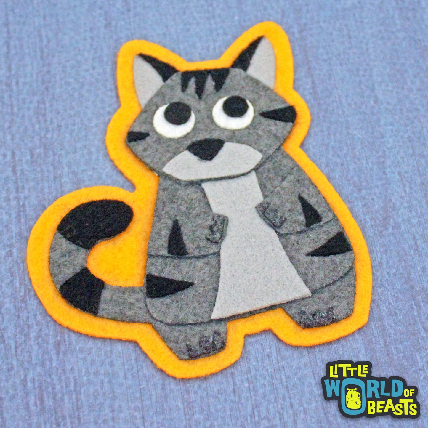 Grey Tabby - Felt Animal Patch