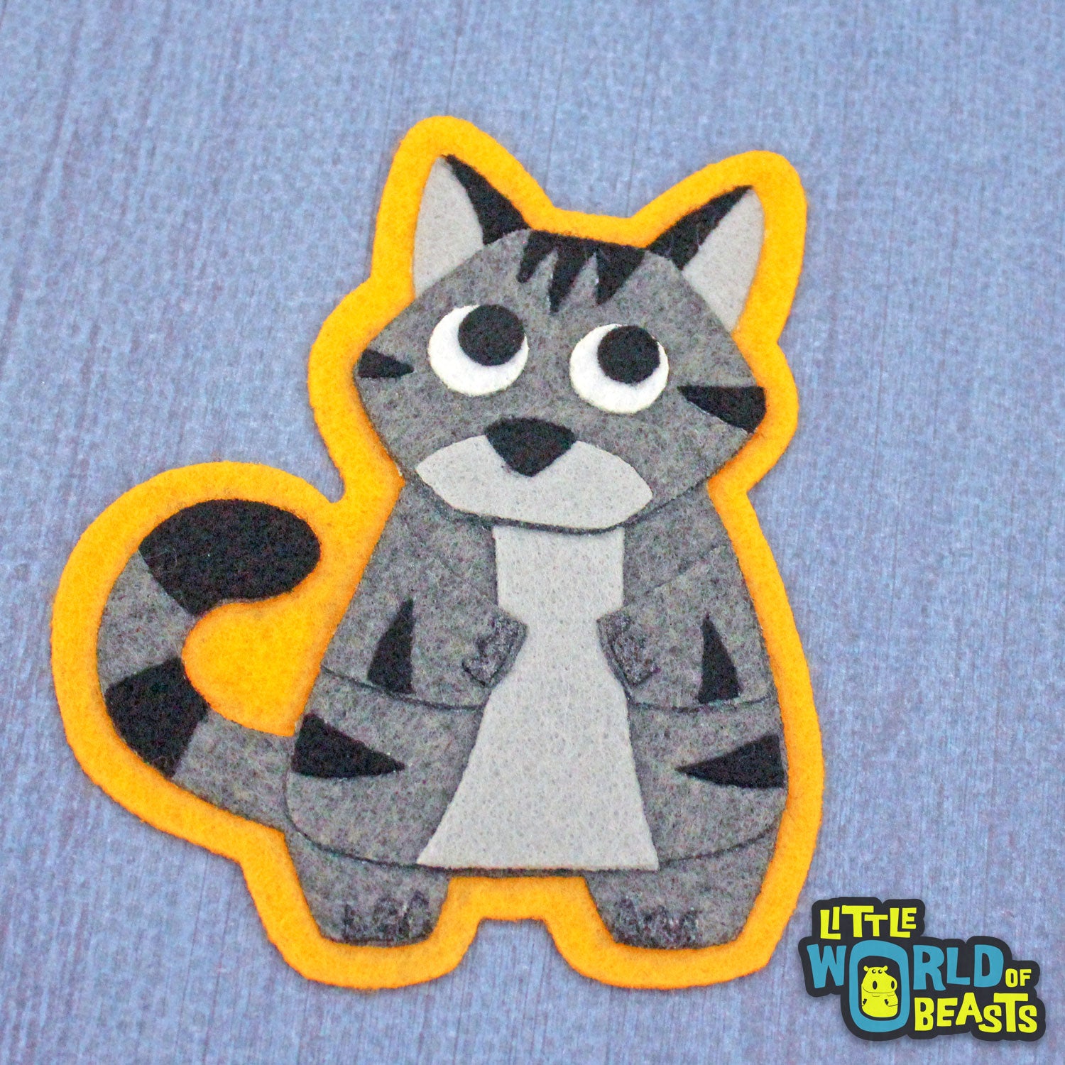 Grey Tabby - Felt Animal Patch