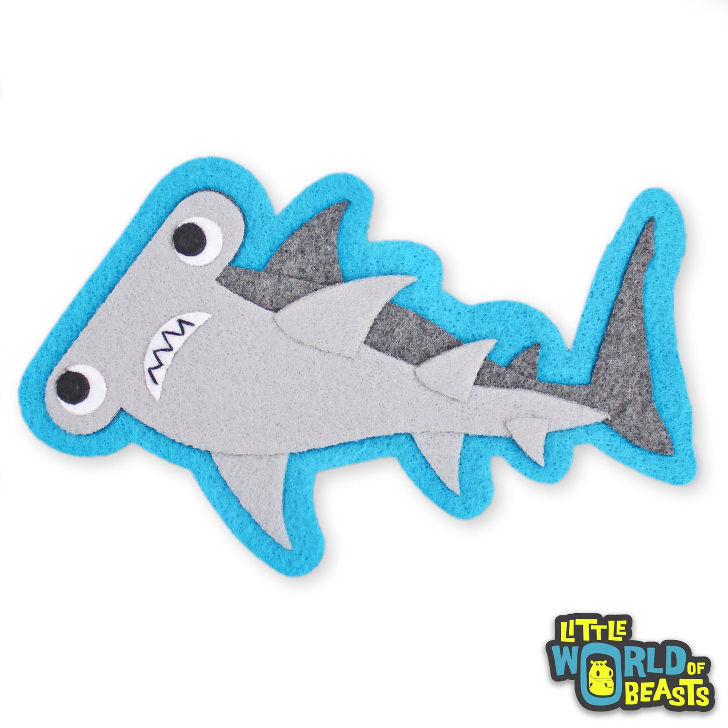 Hammerhead Shark - Felt Animal Applique Sew On Patch