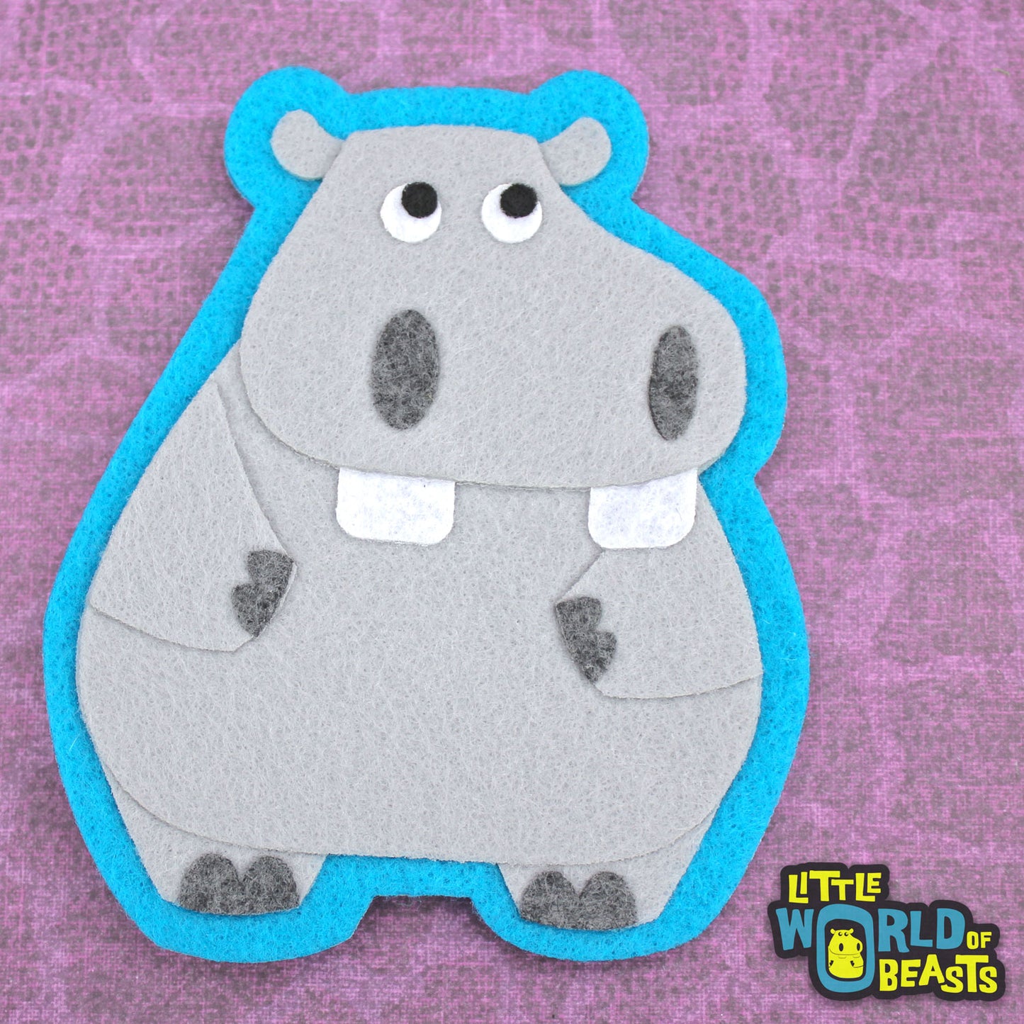 Animal Applique - Felt - Hippo - Little World of Beasts