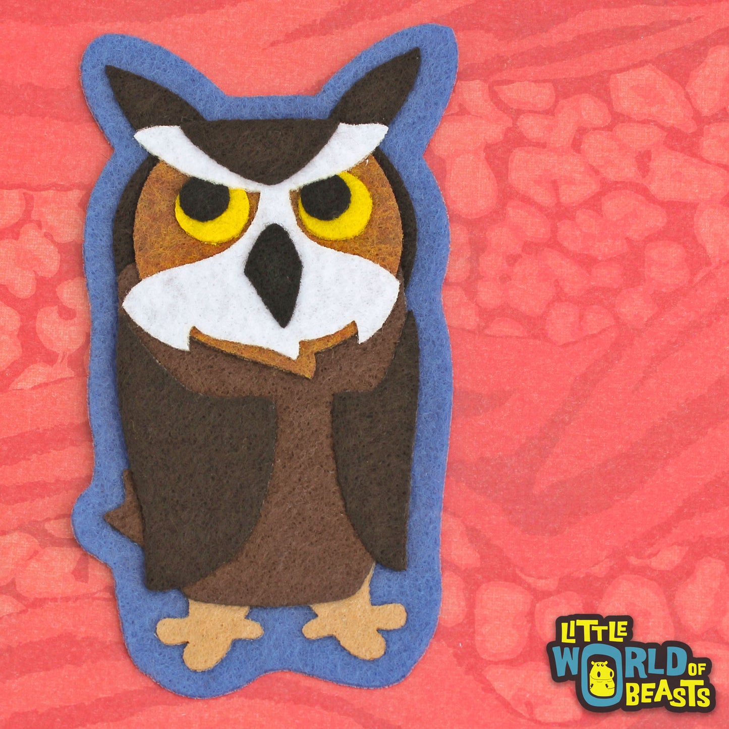 Felt Owl - Iron on/ Sew On Patch - Little World of Beasts