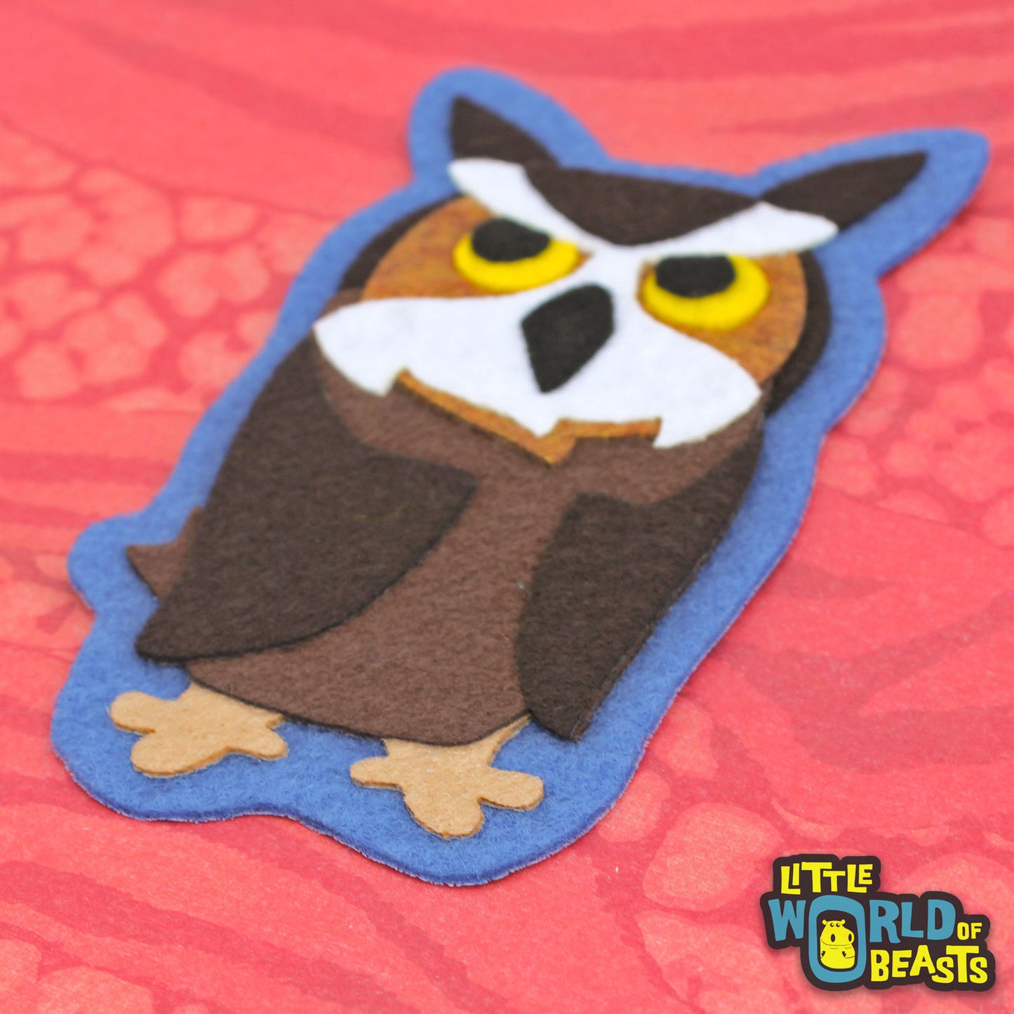 Fredrickson the Great Horned Owl - Felt Animal Patch