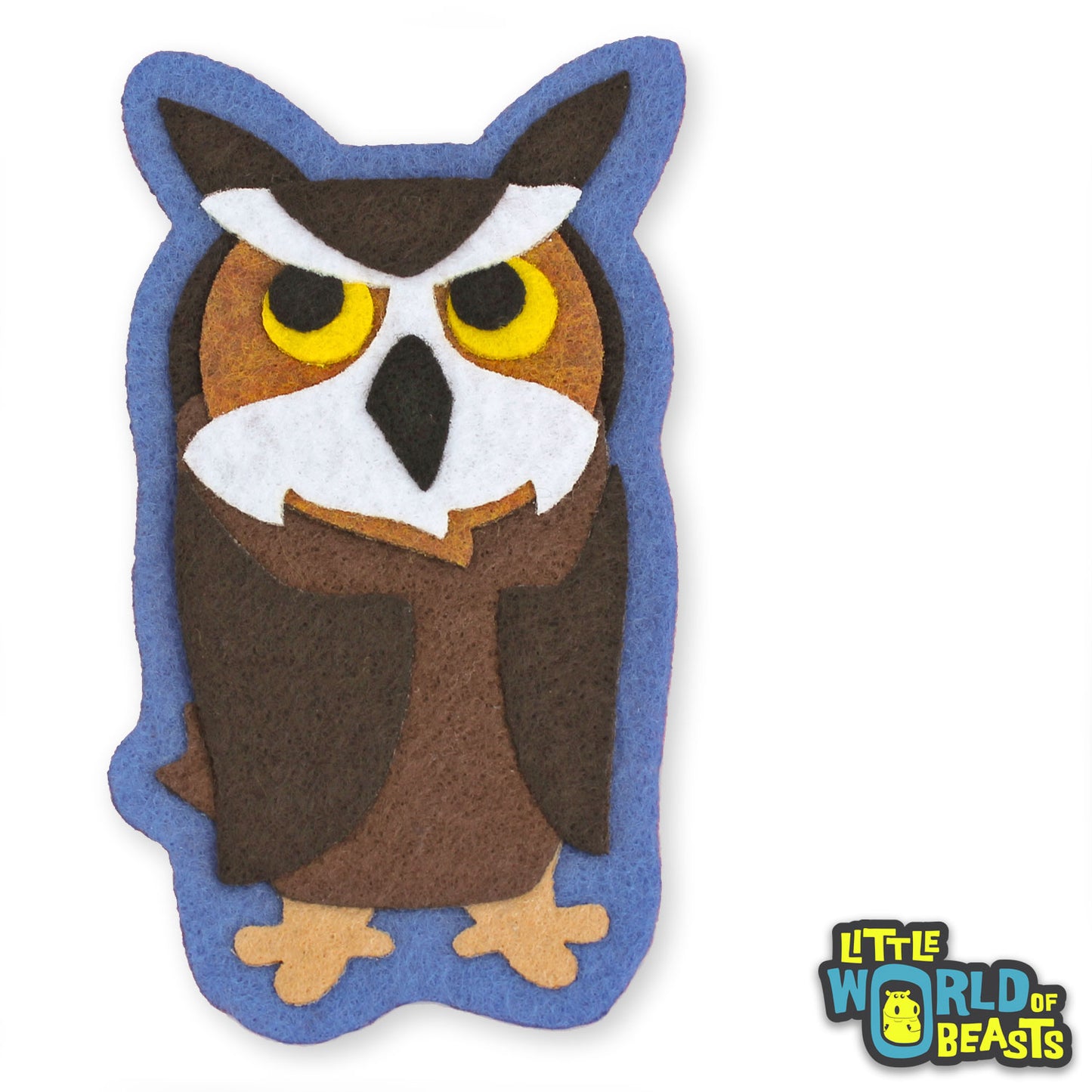 Fredrickson the Great Horned Owl - Felt Animal Patch - Little World of Beasts