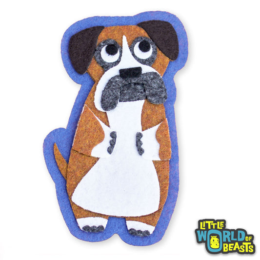 Felt Dog - Boxer - Iron on or sew on patch 