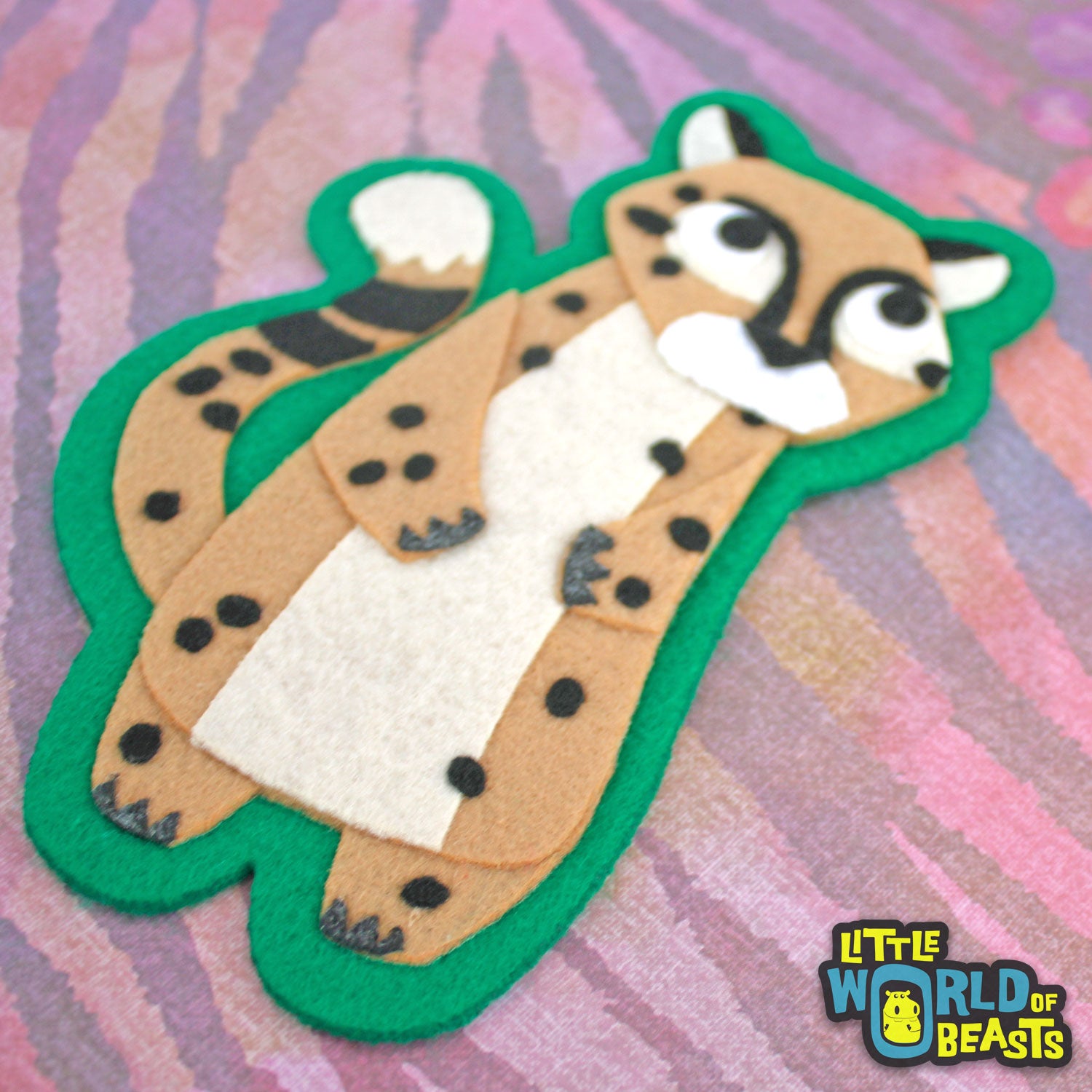 Cheetah - Felt Animal Applique Patch\