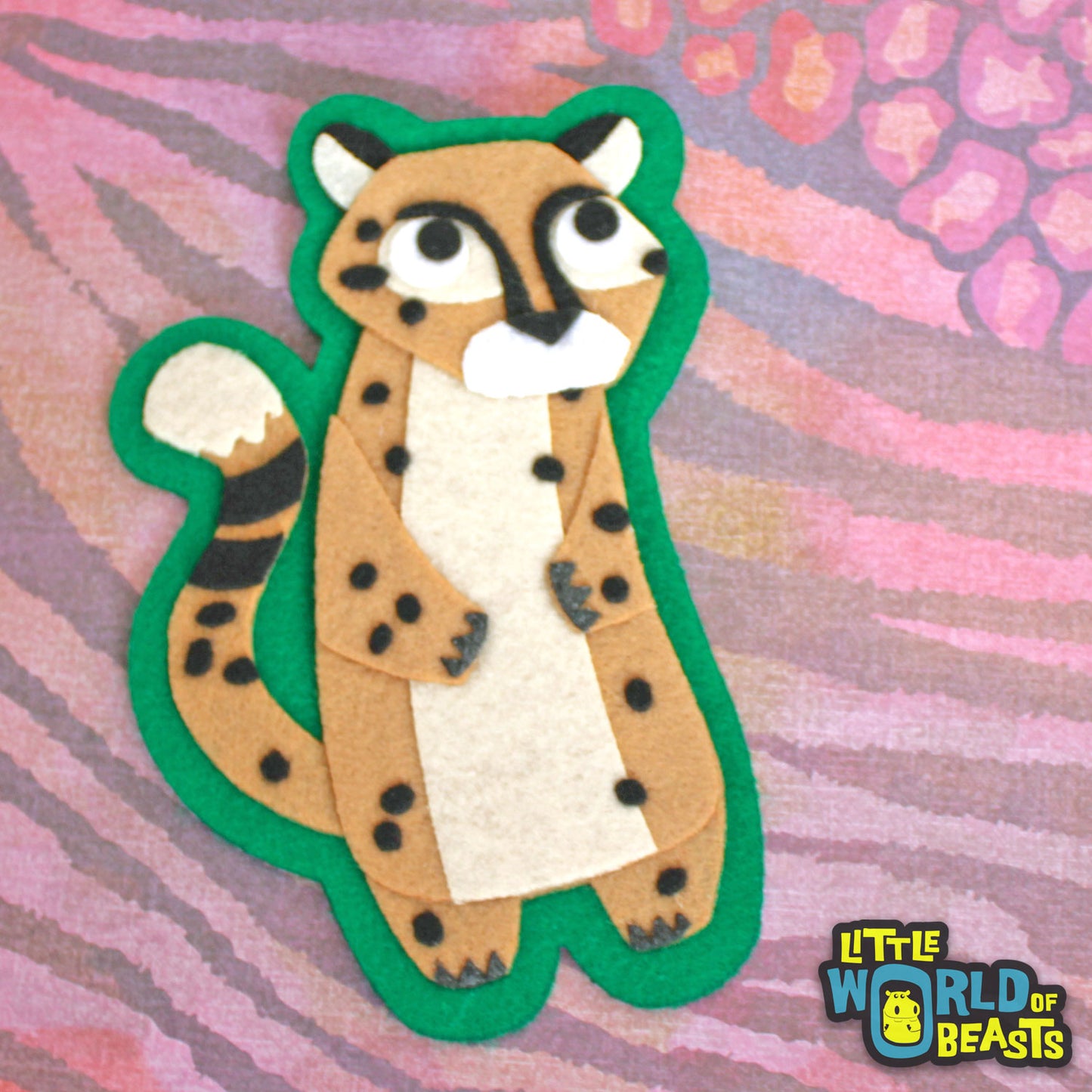 Cheetah - Felt Animal Applique Patch - Little World of Beasts