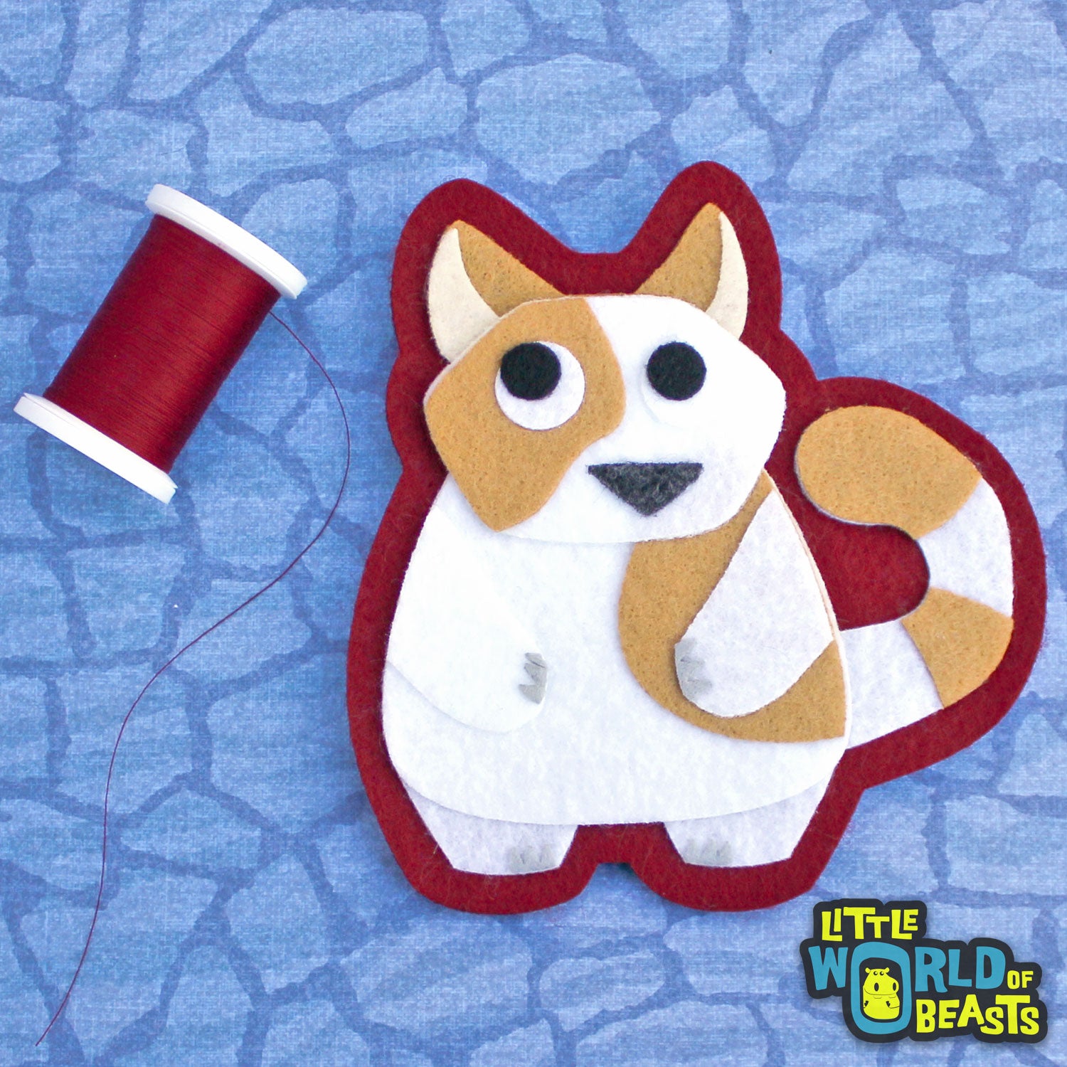 Fat Cat - Felt Animal Sew On Patch