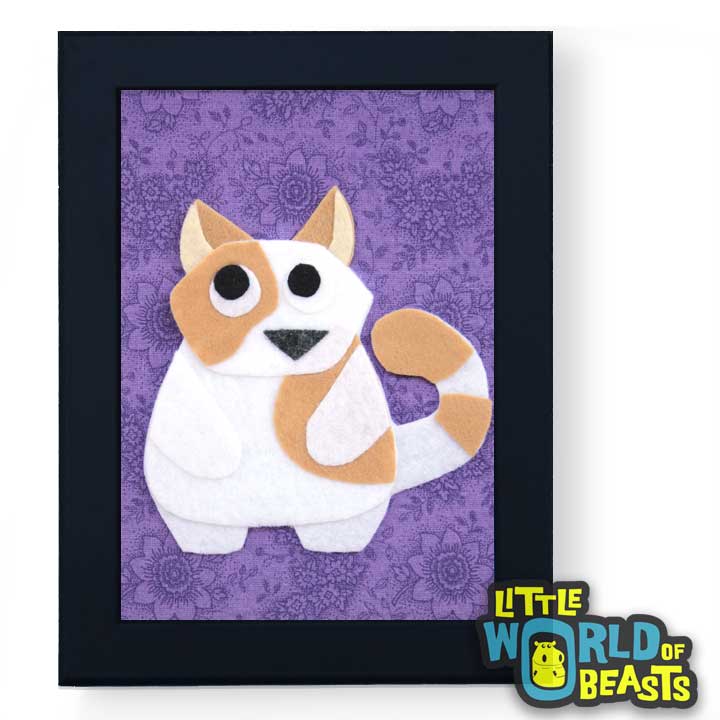 Theodore the Fat Cat - Felt Nursery Art - Little World of Beasts