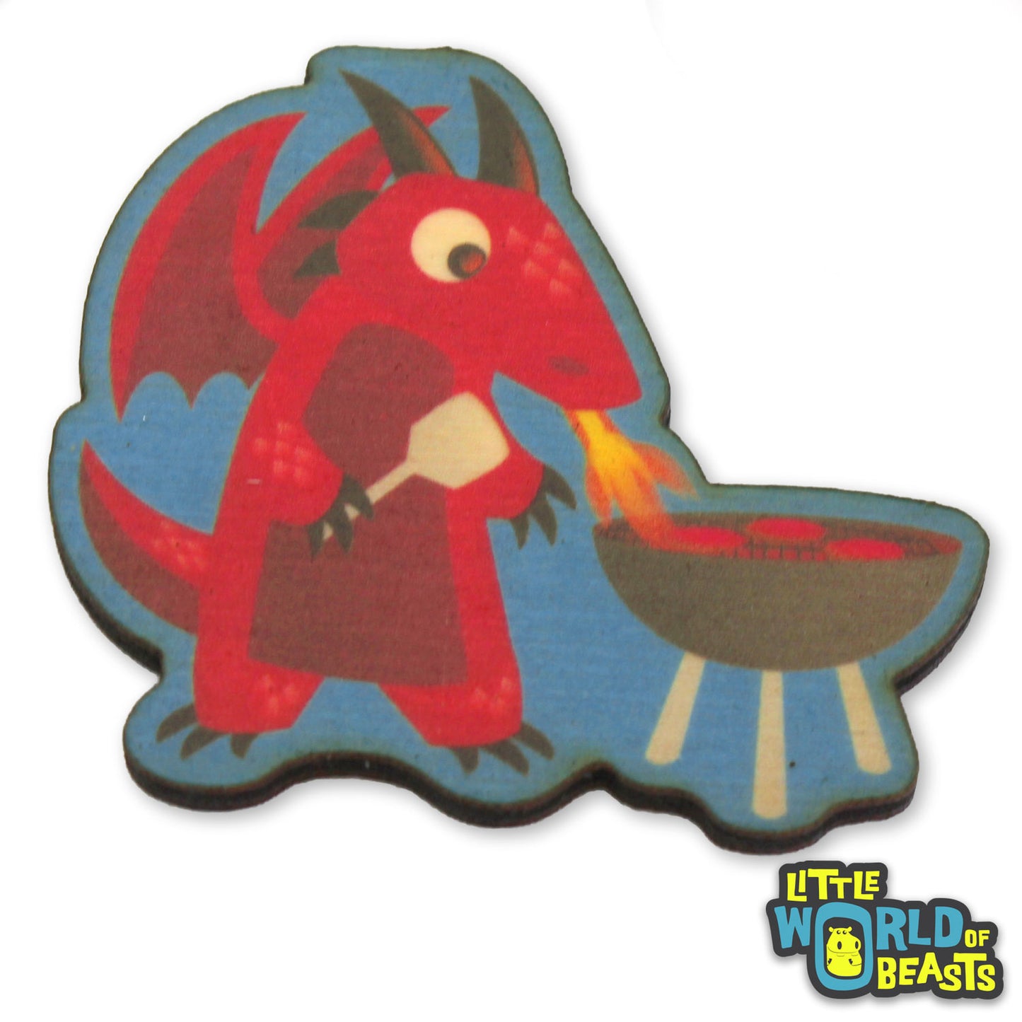 Dragon BBQs - Mundane Monster Wooden Pin