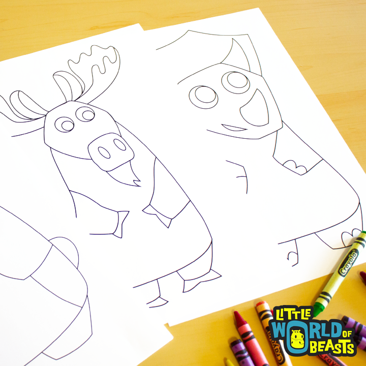 Simple Line Art - Downloadable Animal Coloring Pages
