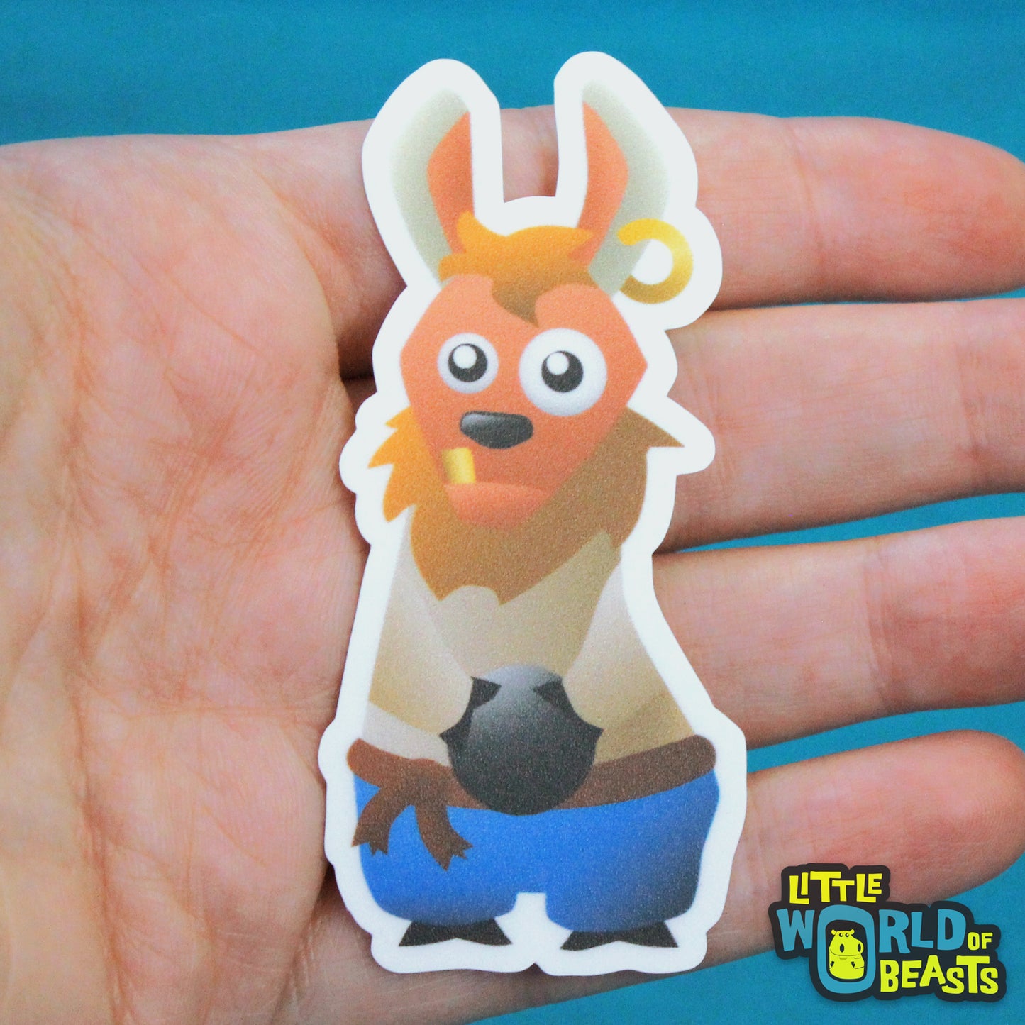 Pirate Llama with Cannon Vinyl Sticker