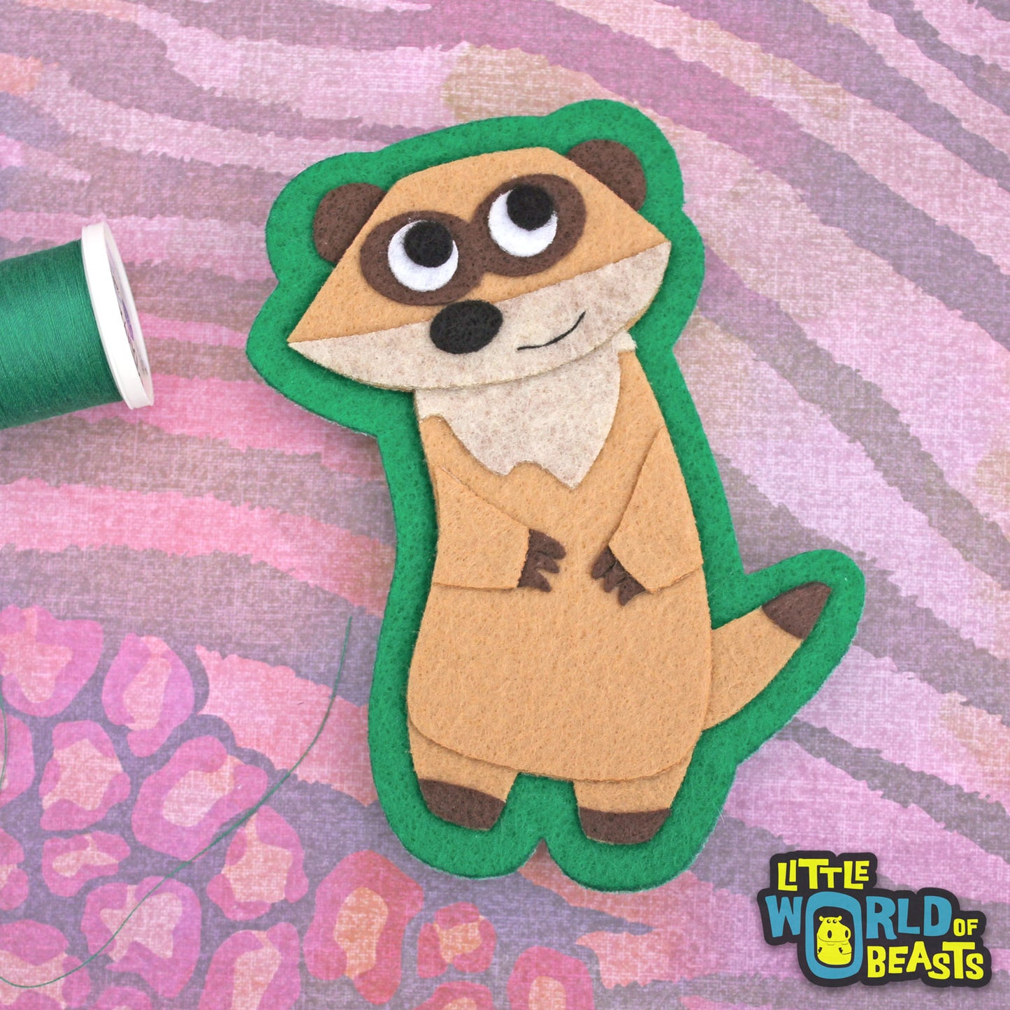 Meerkat - Felt Patch - Iron On or Sew On - Little World of Beasts