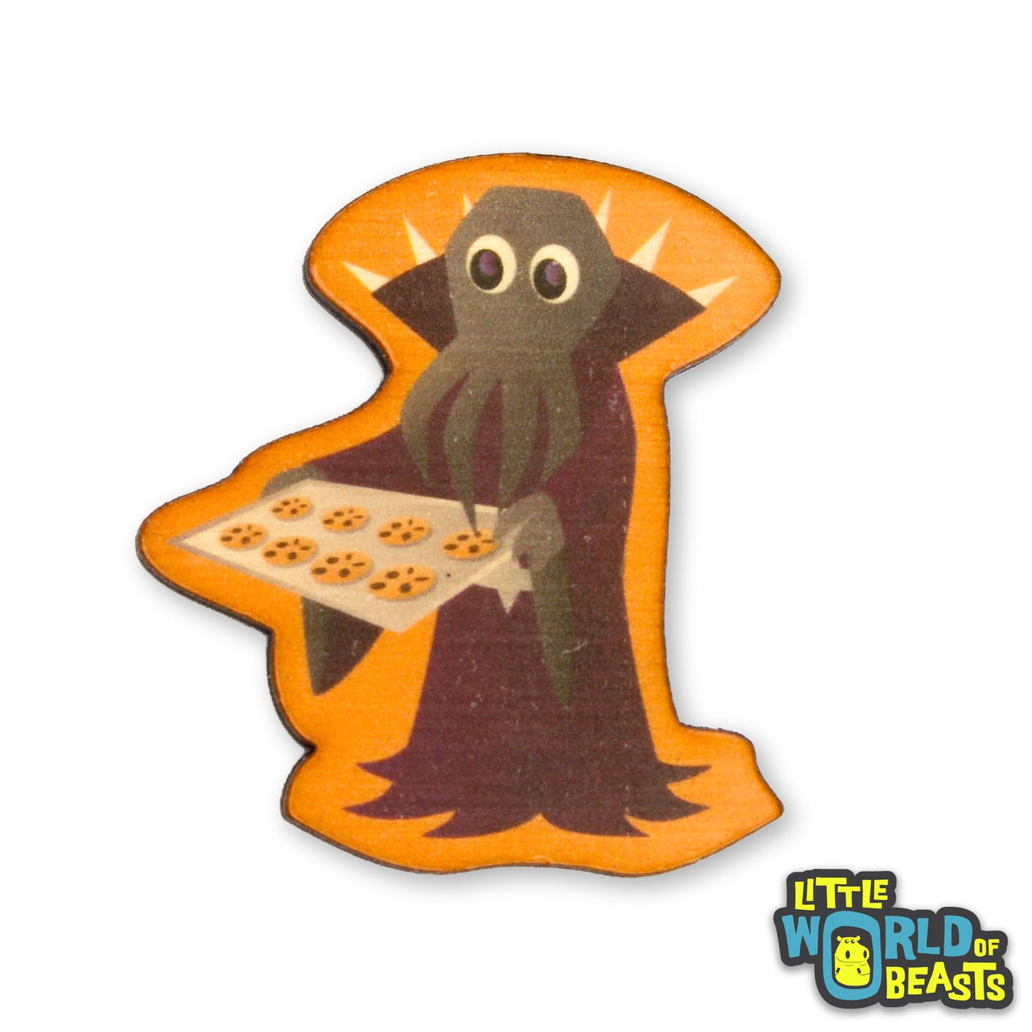 Mindflayer Bakes Cookies - Mundane Monster Laser Cut Wooden Pin