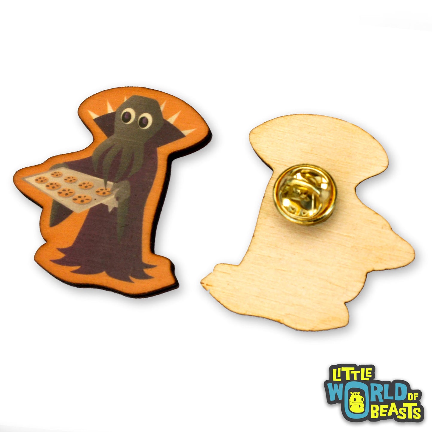 Mindflayer Bakes Cookies - Mundane Monster Laser Cut Wooden Pin