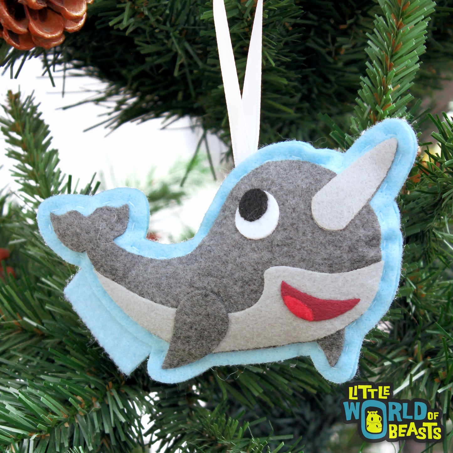 Narwhal Felt Ornament