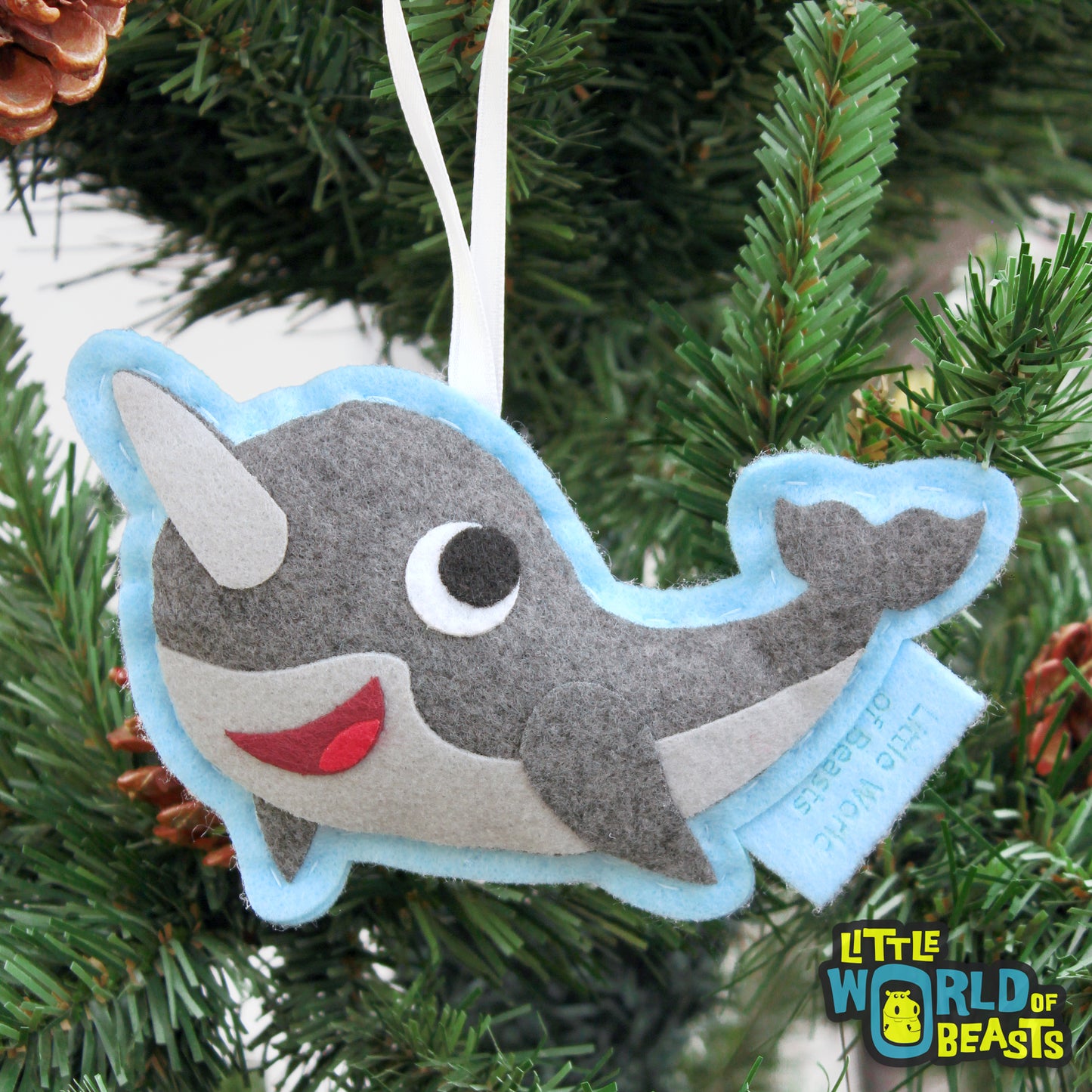 Felt Ornament - Narwhal