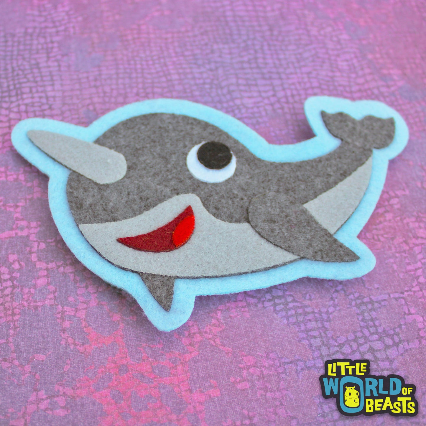 Vinnie the Narwhal - Felt Animal - Sew on Patch - Little World of Beasts