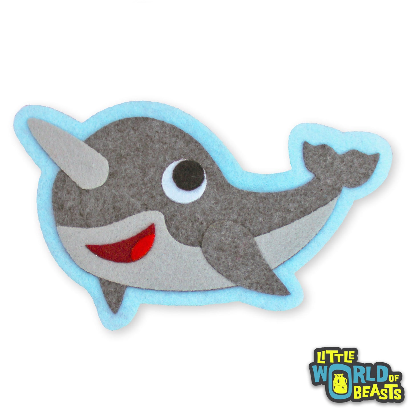 Vinnie the Narwhal - Felt Animal - Sew on Patch - Little World of Beasts