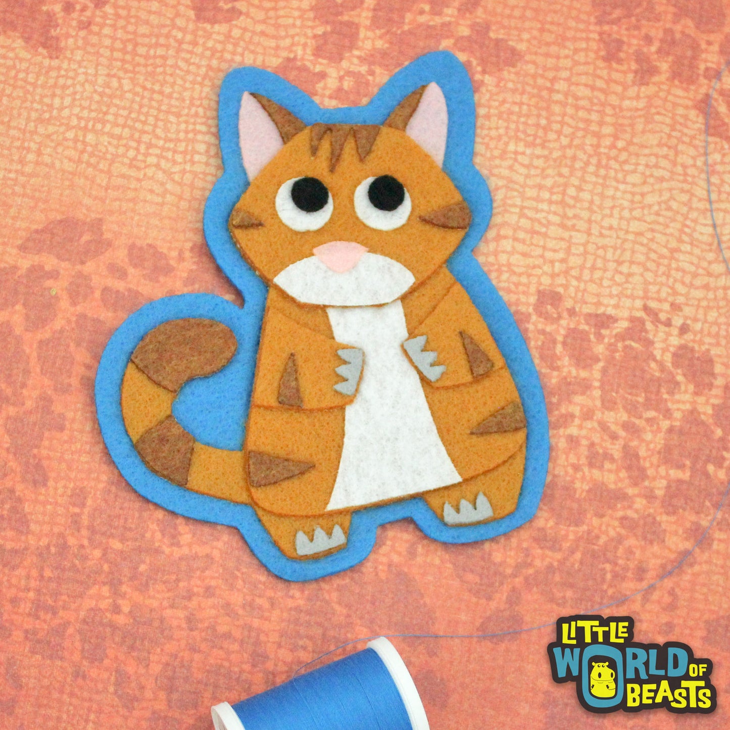 Tabby Cat - Handmade Felt Patch - Little World of Beasts