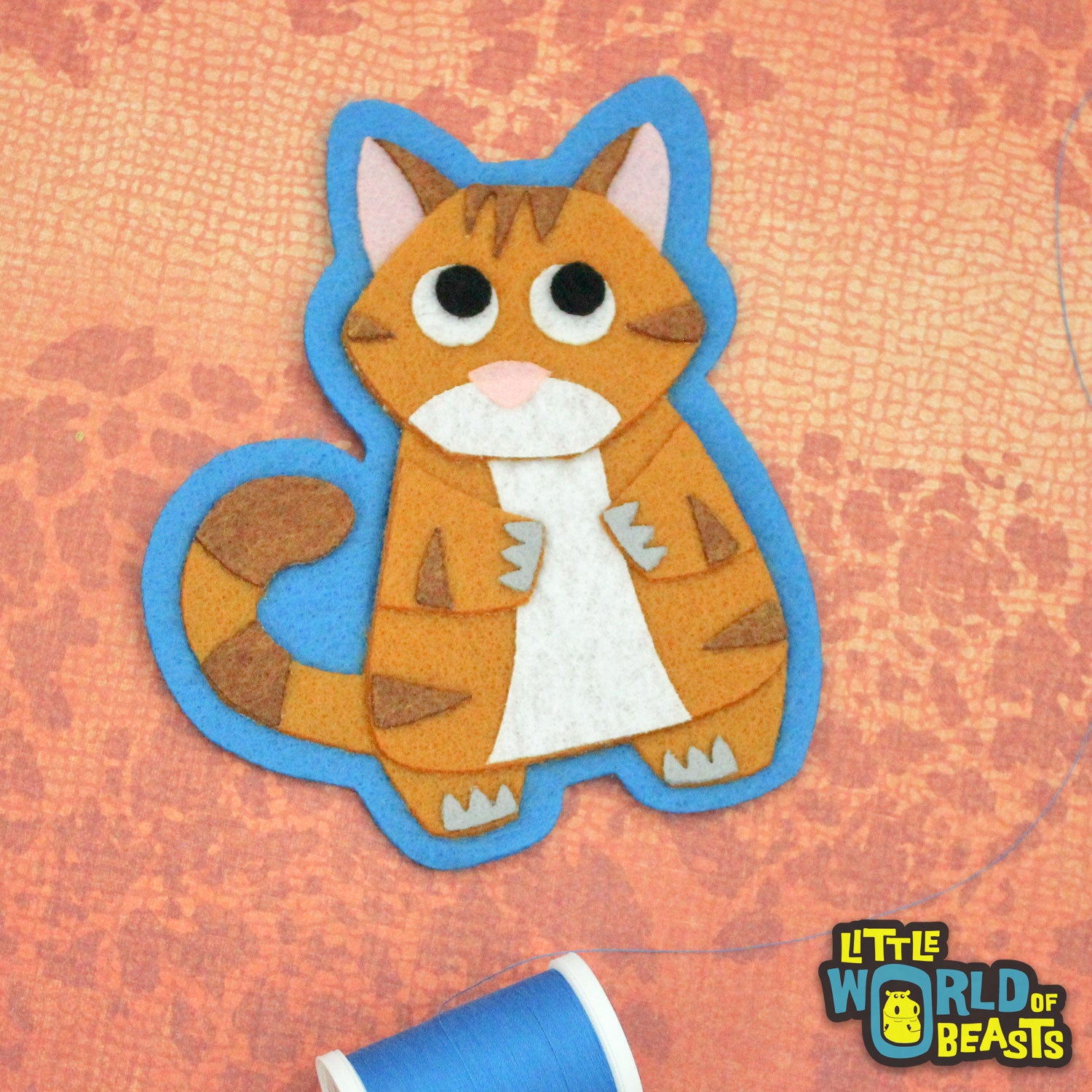 Tabby Cat - Handmade Felt Patch - Little World of Beasts
