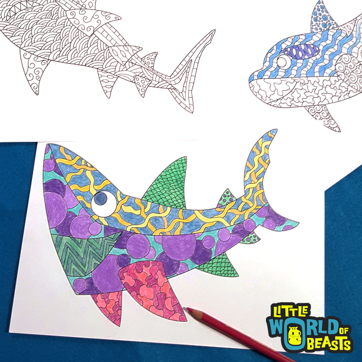 Little World of Beasts - Ocean Animal Coloring Pages - Patterns