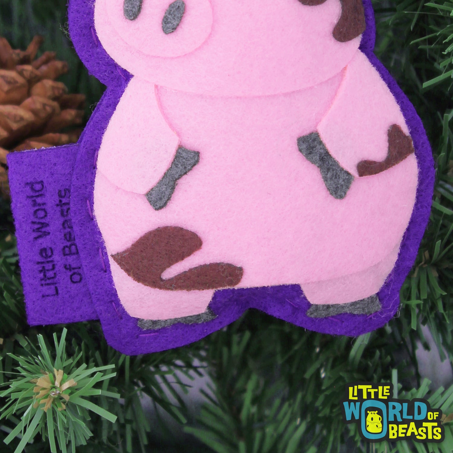 Pig - Felt Animal Ornament