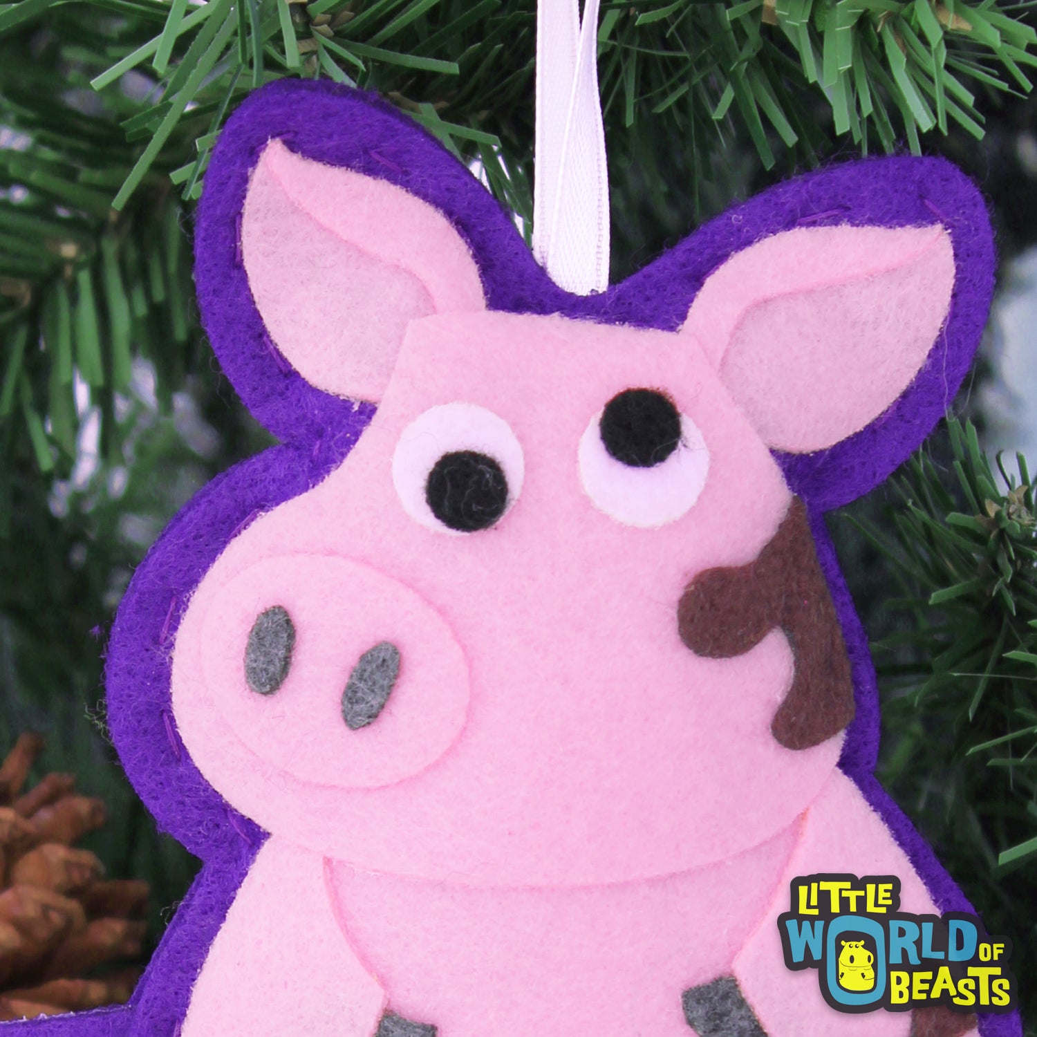 Pig - Felt Animal Ornament