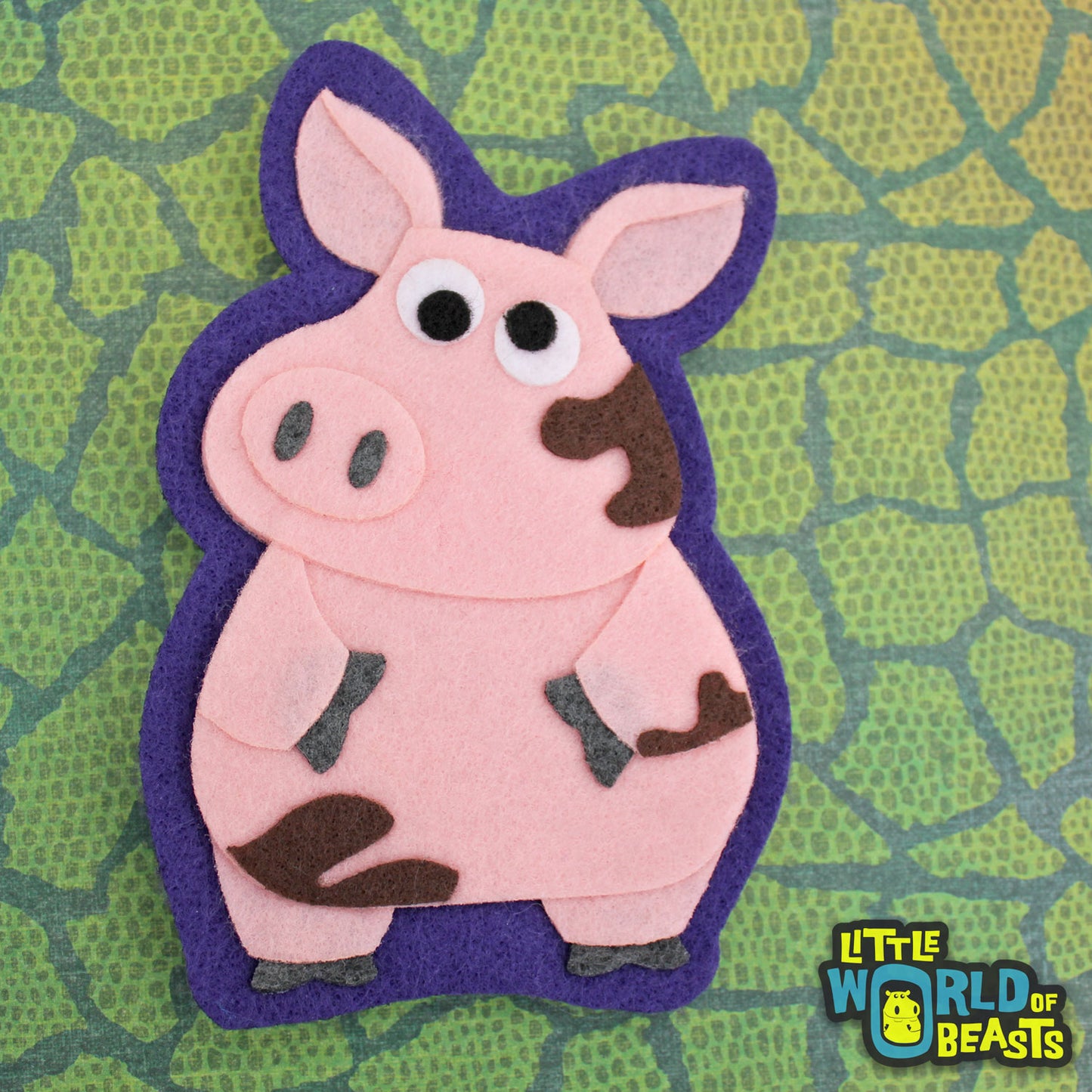 Felt Farm Animal Patch - Pig