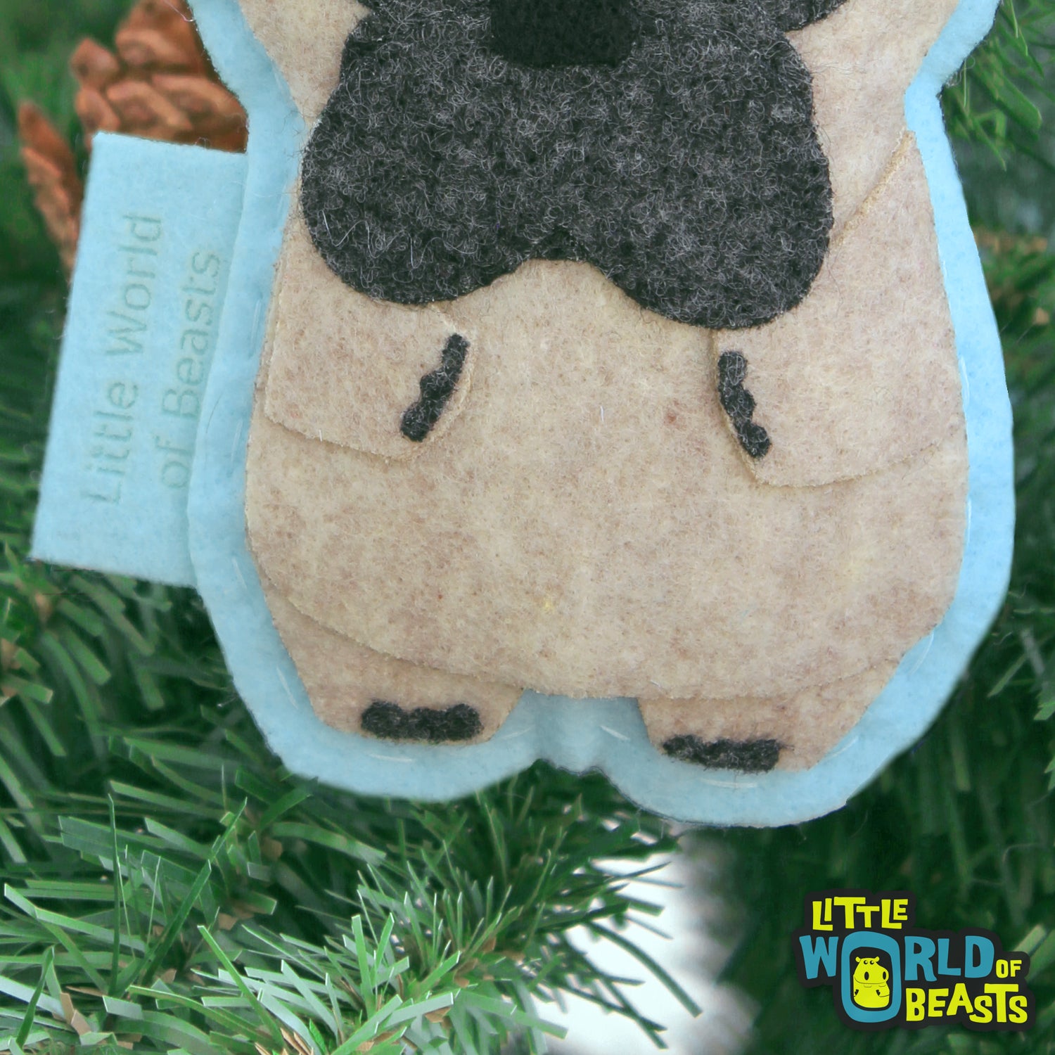 Pug Felt Christmas Ornament