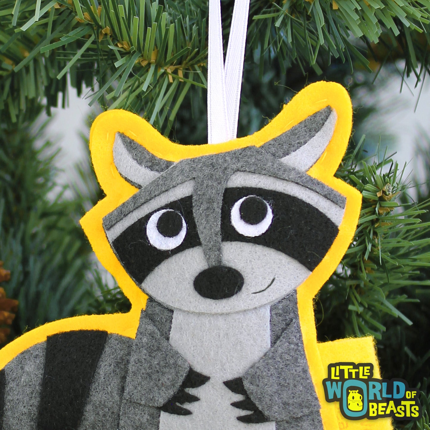 Raccoon - Felt Animal Ornament