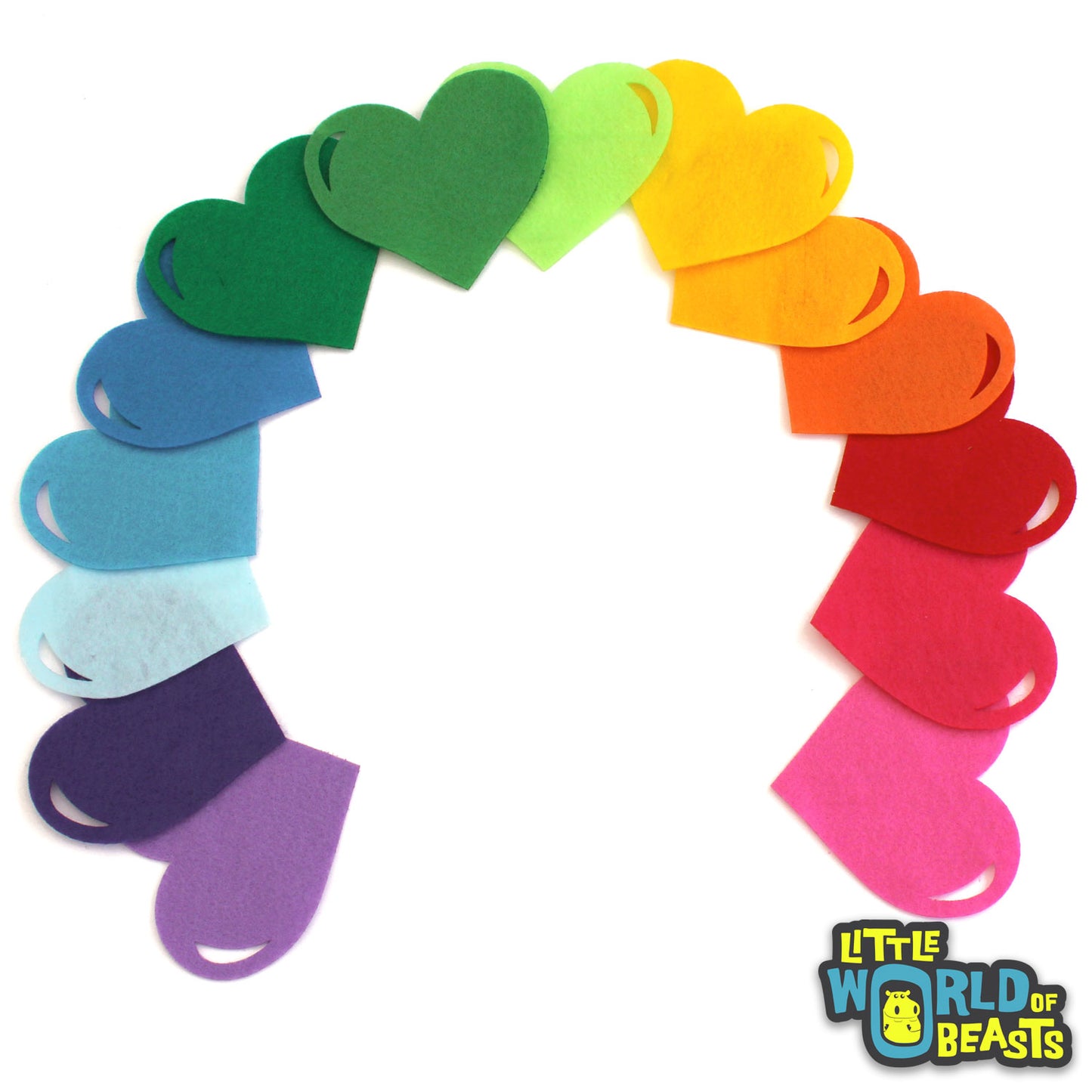 Rainbow Hearts - Pre-cut Felt Shapes