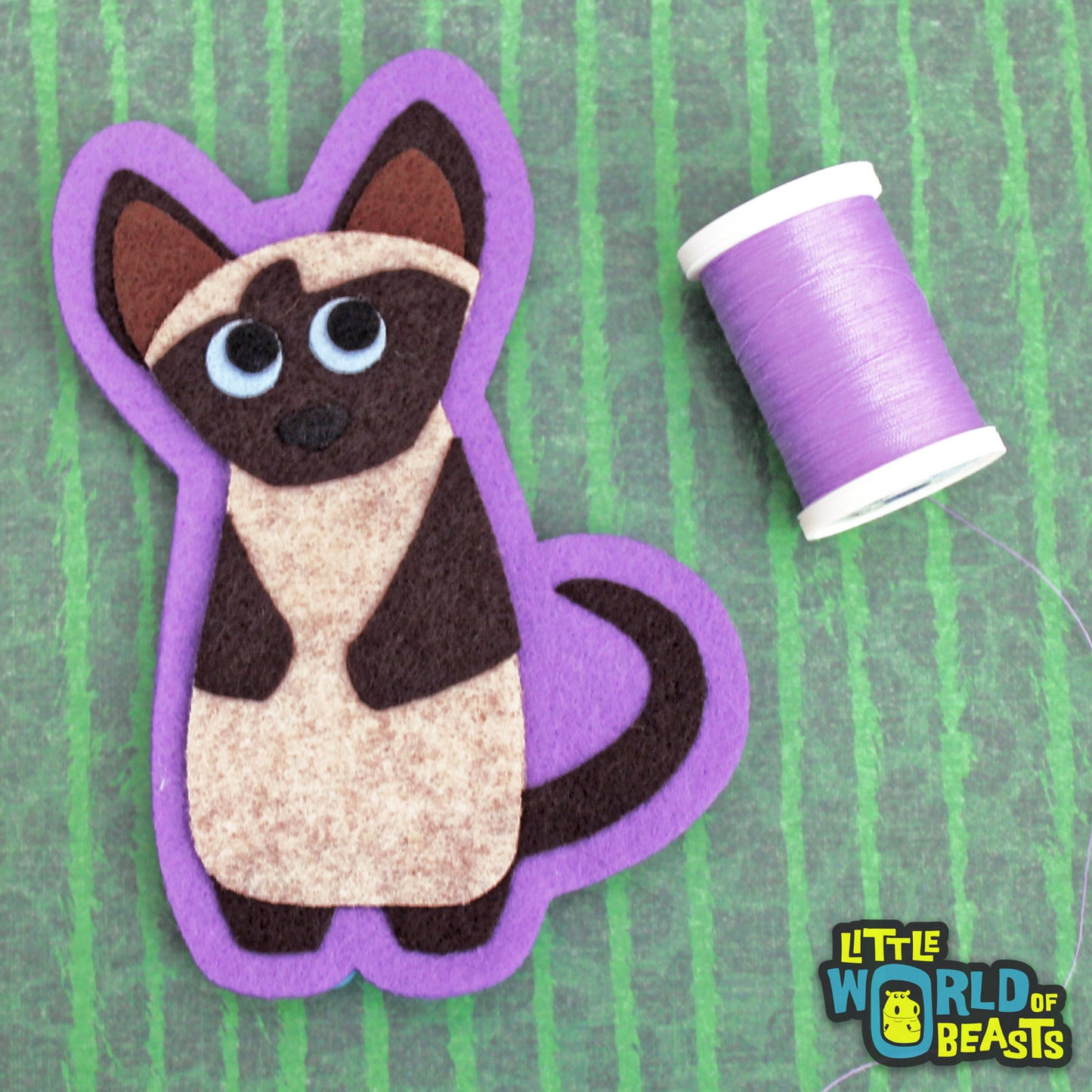 Genevieve the Siamese - Felt Cat Applique Sew On or Iron On Patch -