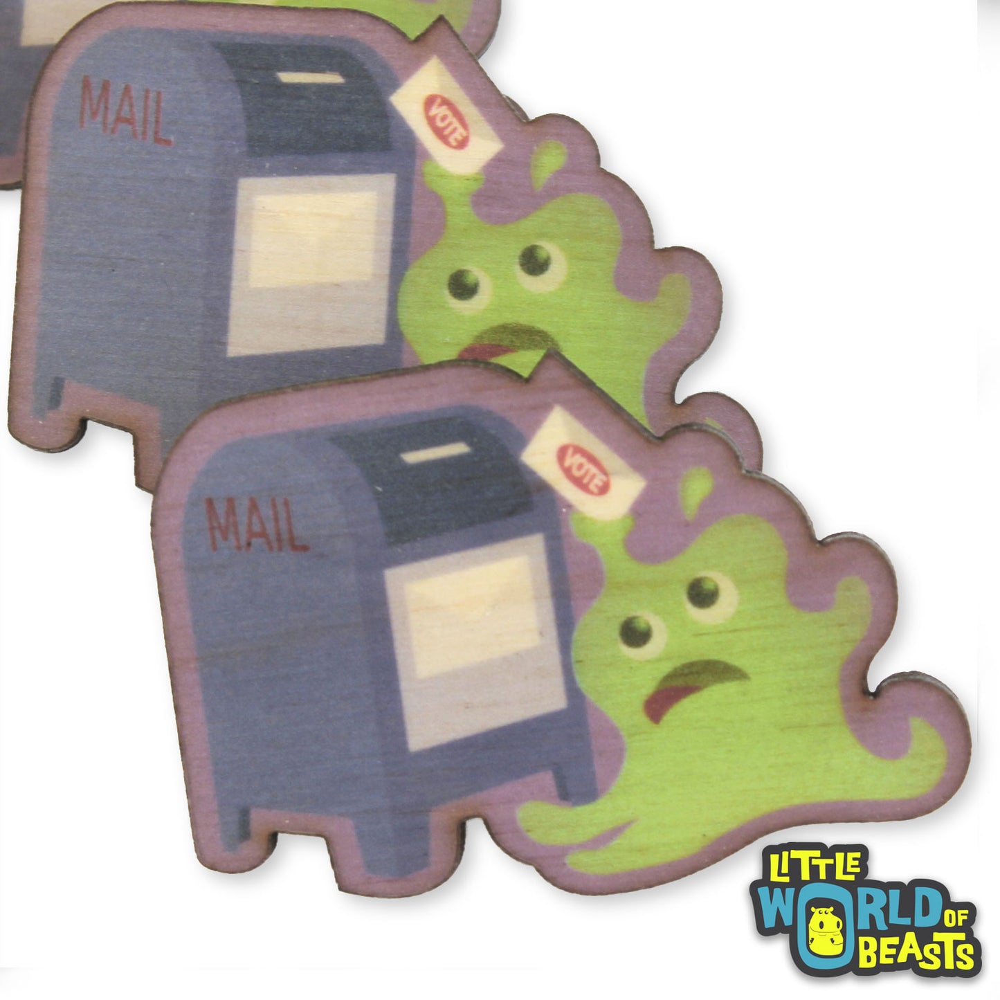 Green Slime Votes- Wooden Pin