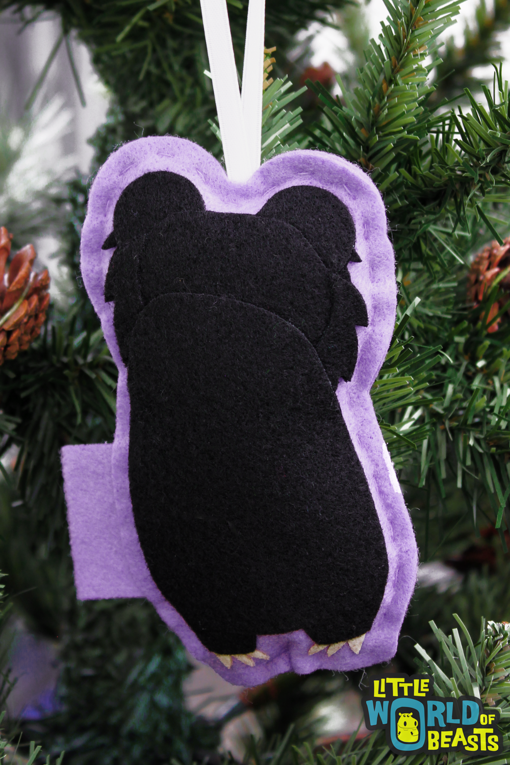 Sloth Bear - Felt Animal Ornament