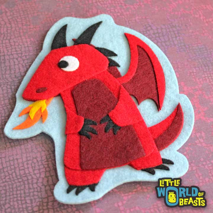 Red Dragon - Patch - Iron on or Sew on 