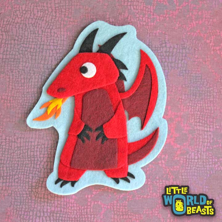 Red Dragon - Patch - Iron on or Sew on